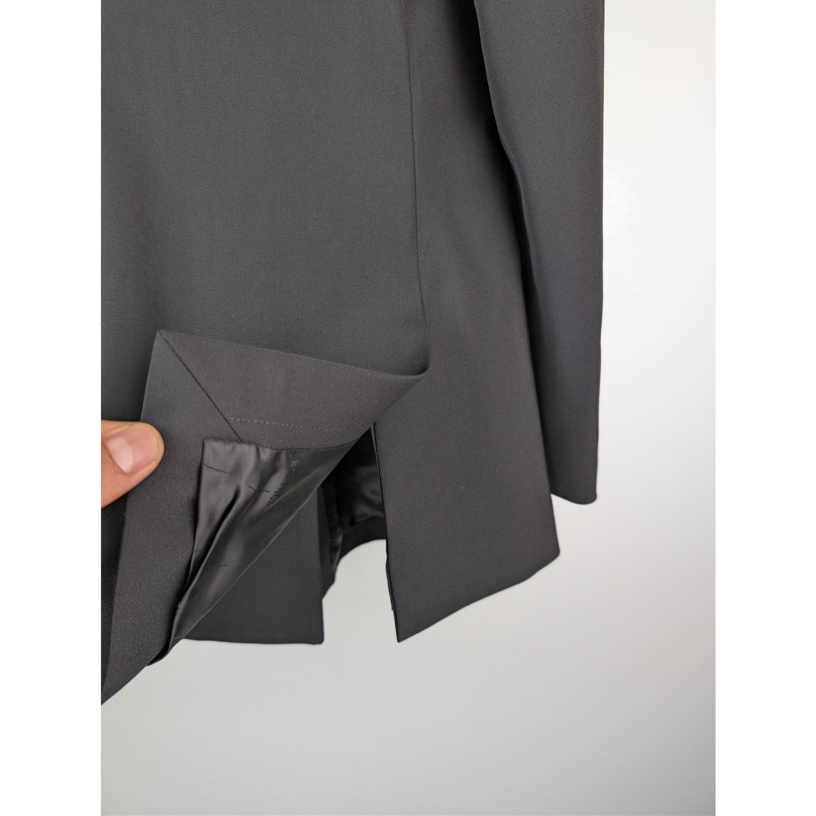 Balenciaga o1rshd1 Wool Barathea Shrunk DB Blazer / Jacket in Black Size US M / EU 48-50 / 2 - 16 Thumbnail