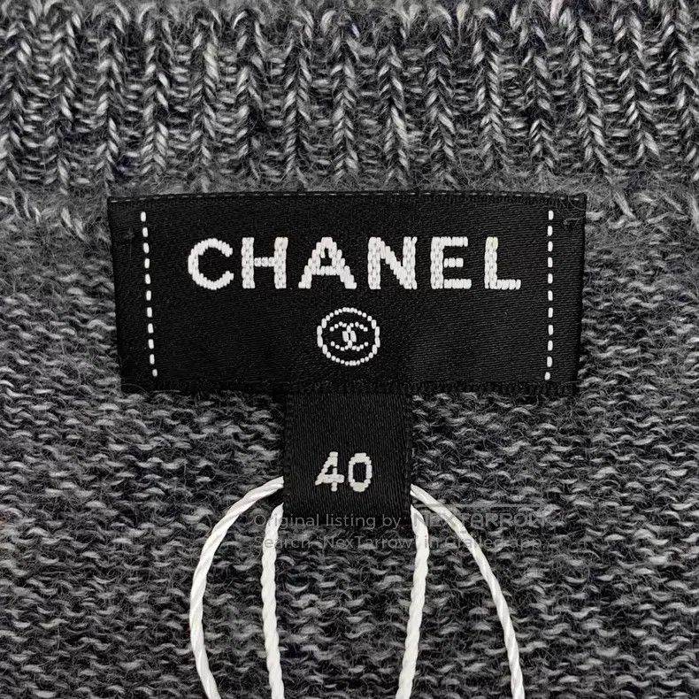Chanel Chanel 24 dark gray cashmere round-neck long-sleeved knitt Size S / US 4 / IT 40 - 6 Thumbnail