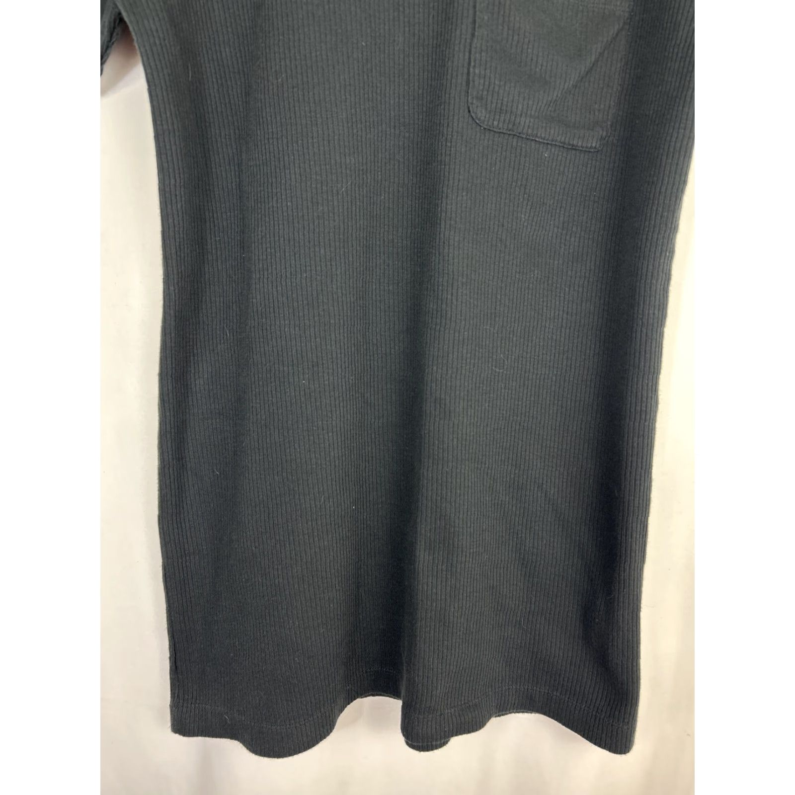 Madewell Madewell XS rib T-Shirt Dress Black Front Pocket Chest Cotton Blend Dress T-Shirt Women XS Black Pockets 90s? Size XS / US 0-2 / IT 36-38 - 5 Thumbnail