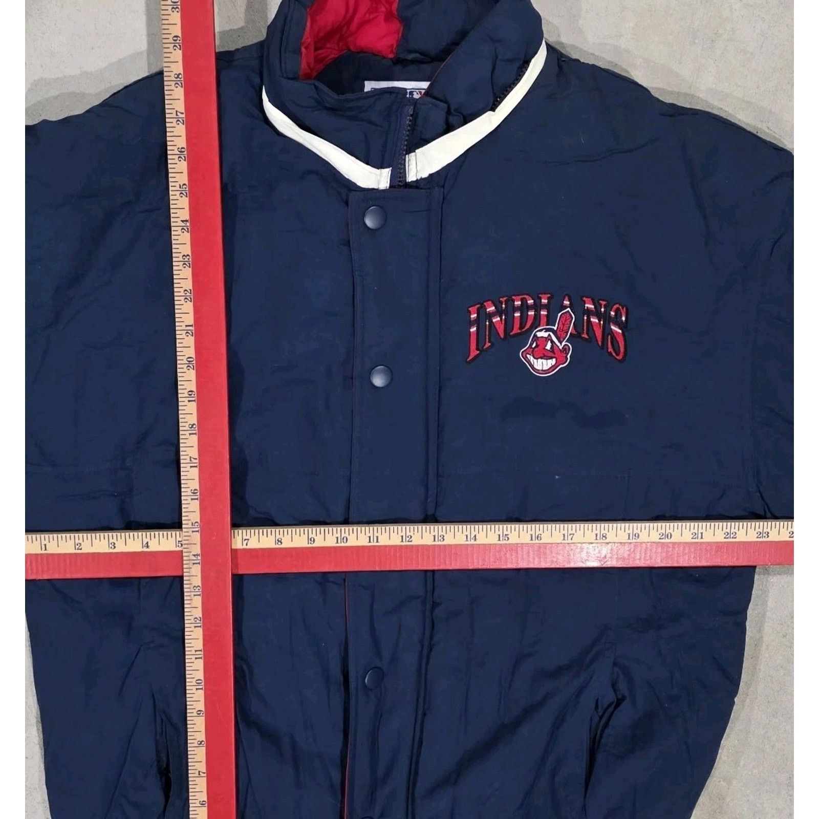 Starter Vintage Starter Cleveland Indians Starter Coat M Blue Size US M / EU 48-50 / 2 - 9 Thumbnail