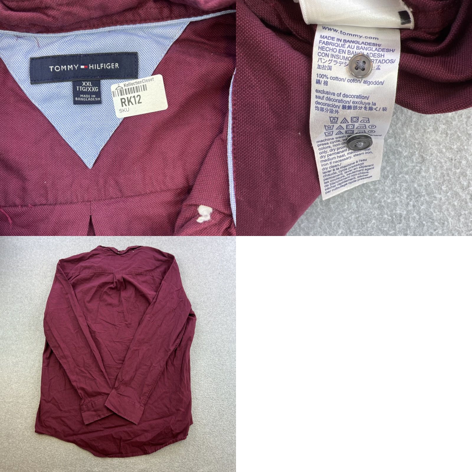 Tommy Hilfiger Tommy Hilfiger Shirt Mens XXL Red Long Sleeve Collared Button Up Casual Adult Size US XXL / EU 58 / 5 - 8 Thumbnail