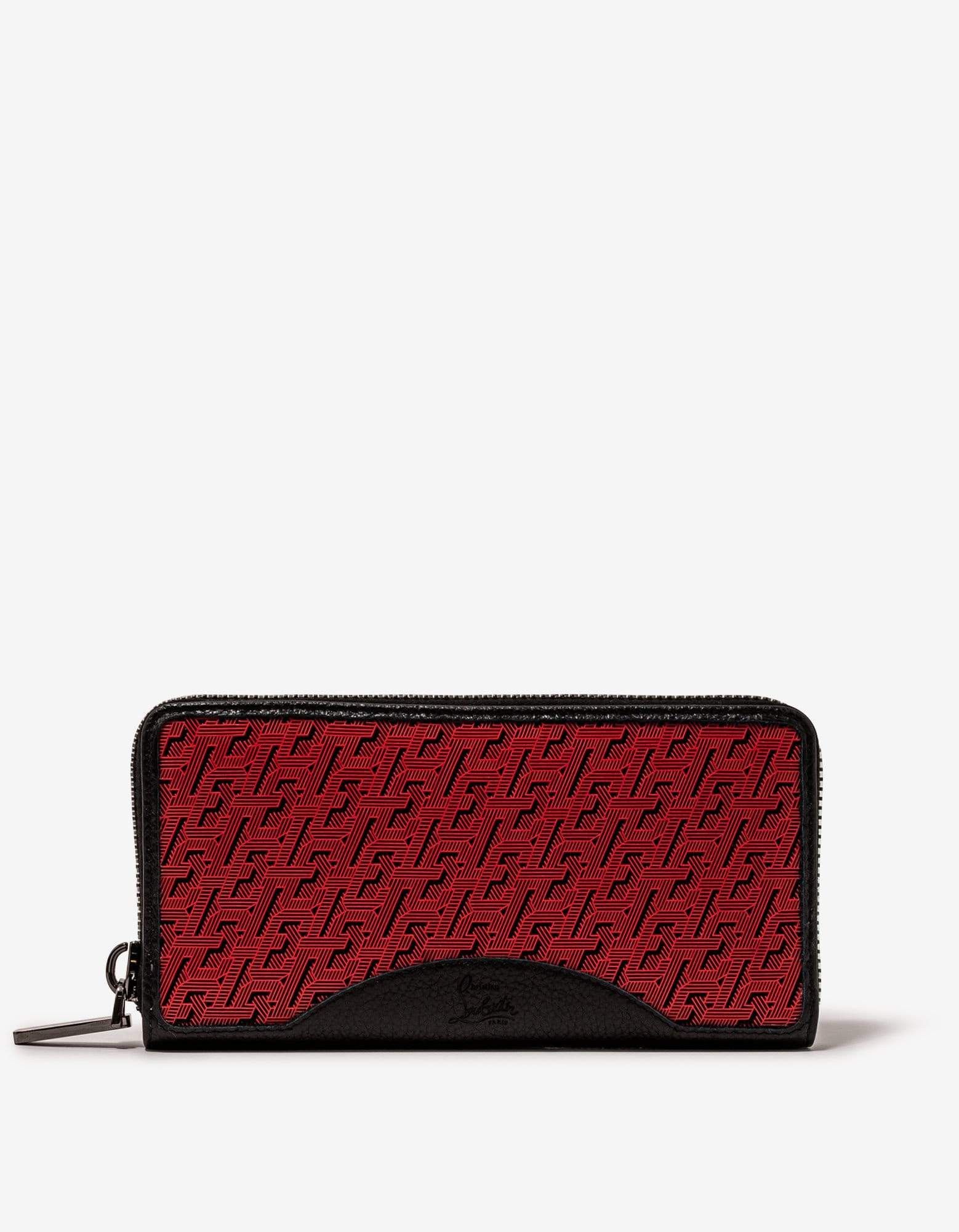 Christian Louboutin CL Monogram Double Panettone Zip Around Purse Wallet 1235147 white