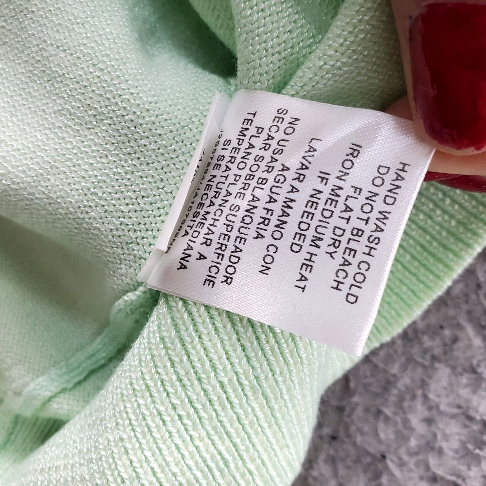 Vintage Joseph A Sweater Womens L Green Puff Sleeve Crewneck Ribbed Cuff Hem Pullover Size L / US 10 / IT 46 - 7 Thumbnail