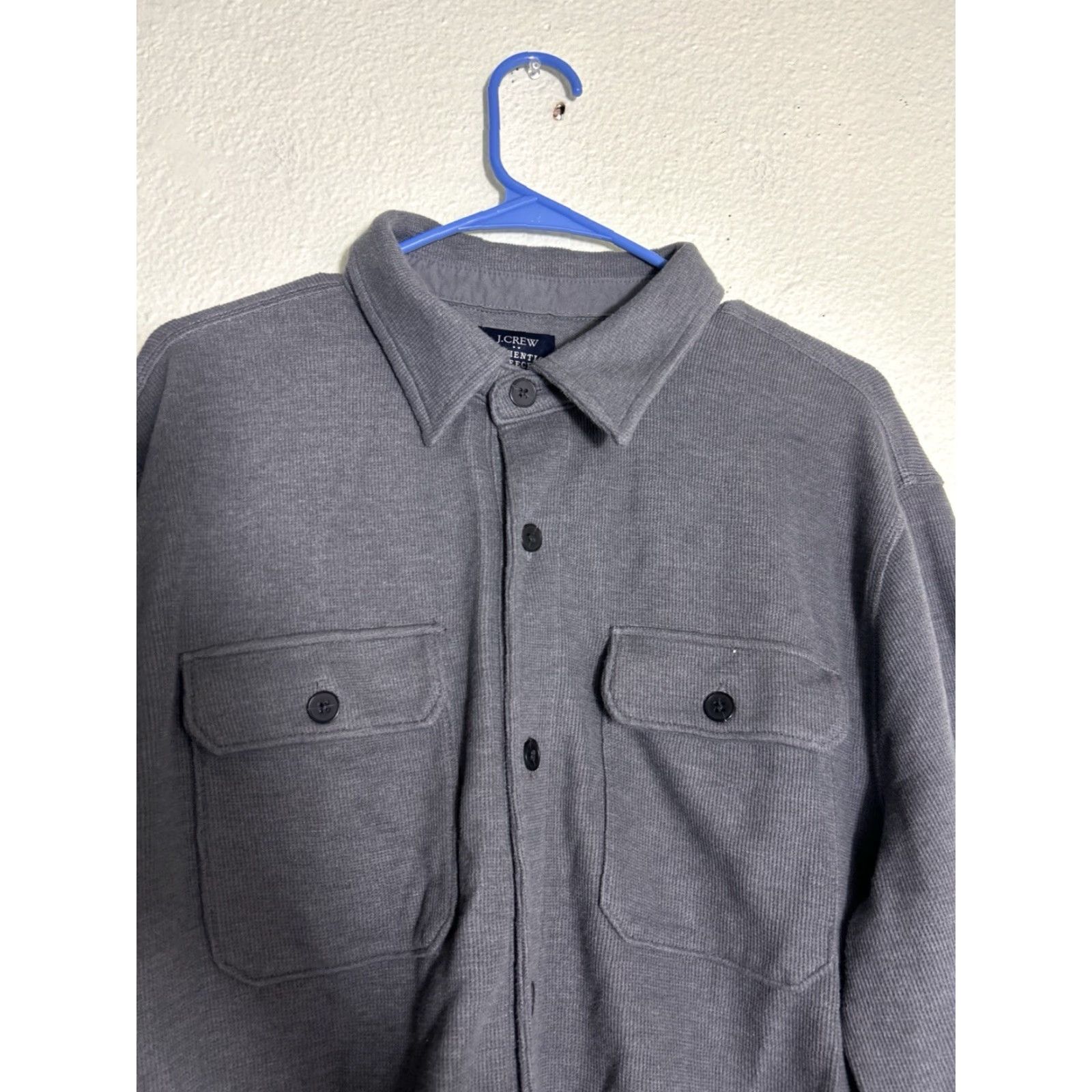 J.Crew J. Crew Men's Grey Authentic Fleece Double Pocket Long Sleeve Sweatshirt Shirt Large Regular Fit Size US L / EU 52-54 / 3 - 3 Thumbnail