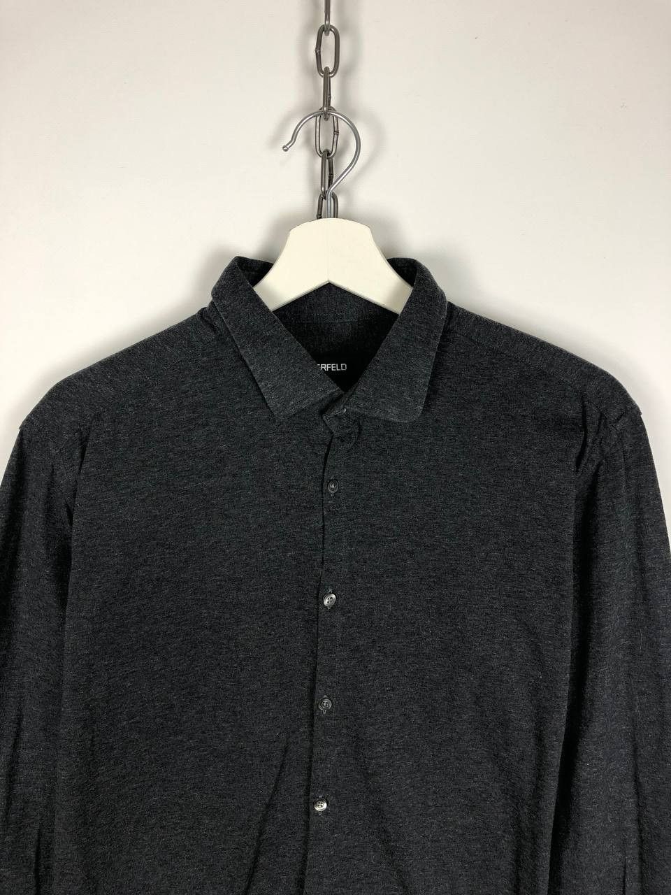 Karl Lagerfeld LAGERFELD BASIC SHIRT GRAY SIZE M Size US M / EU 48-50 / 2 - 2 Thumbnail