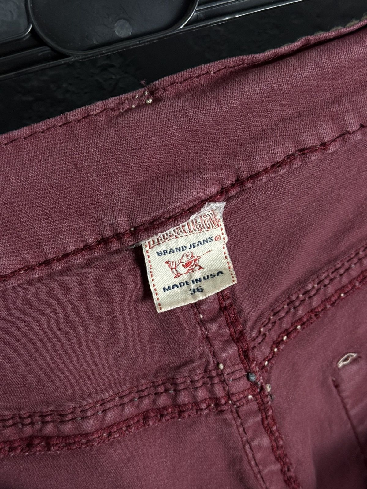 True Religion True Religion Baggy Straight Fit Red Jeans Size US 36 / EU 52 - 15 Thumbnail