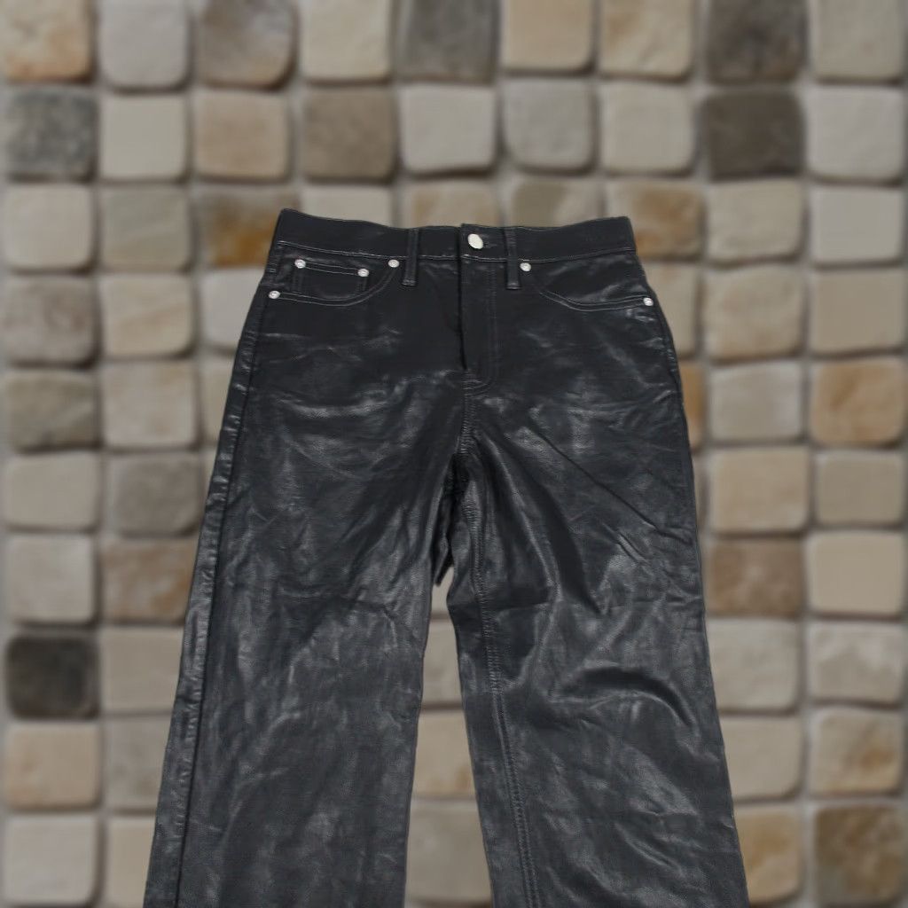 J.Crew J.CREW Pants Womens 27 Black Faux Leather Classic Straight NEW Dress Pants Women Size 27" / US 4 / IT 40 - 1 Thumbnail