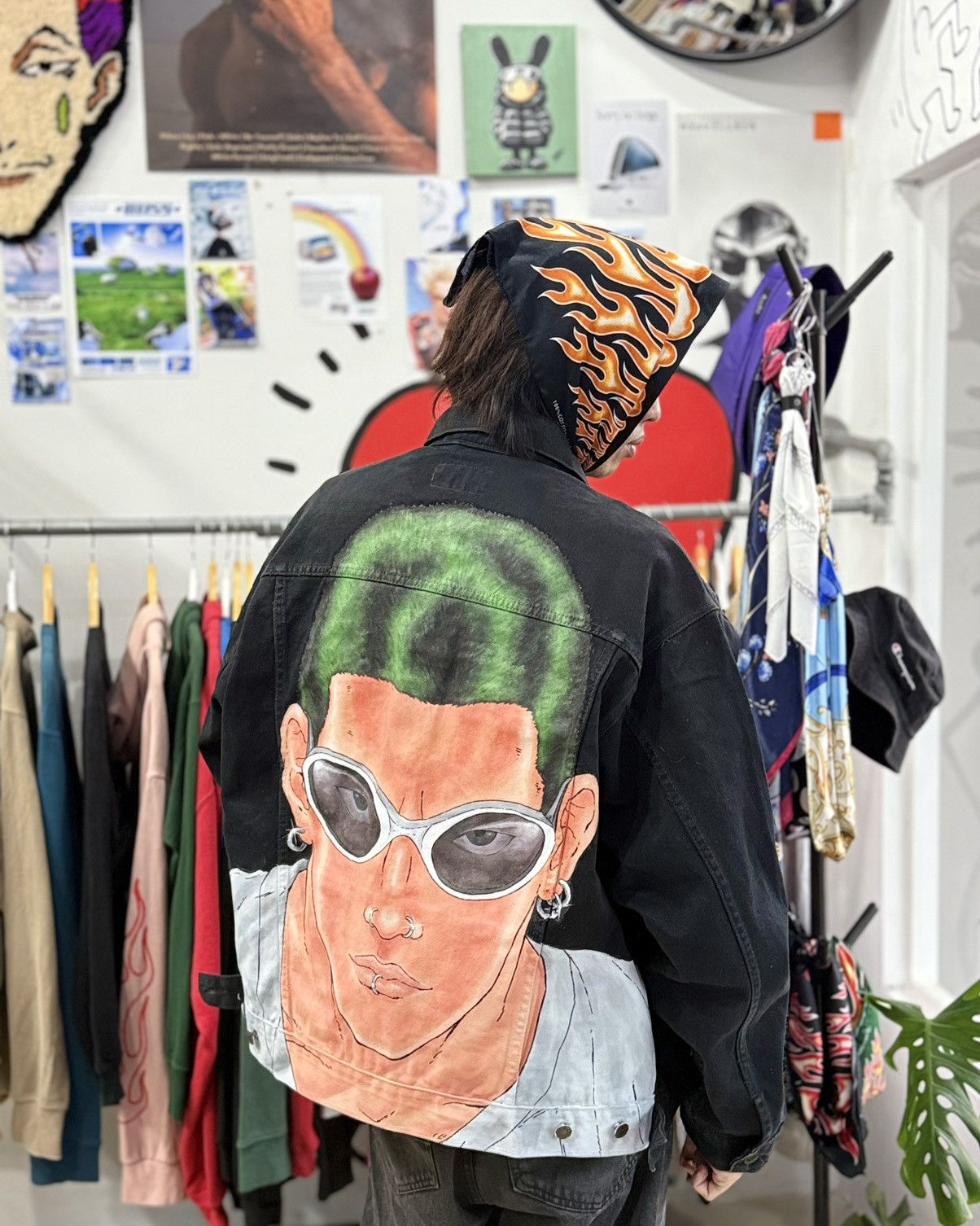 Anime Custom Painted Sakuragi Hanamichi Denim Jacket Size US L / EU 52-54 / 3 - 4 Thumbnail