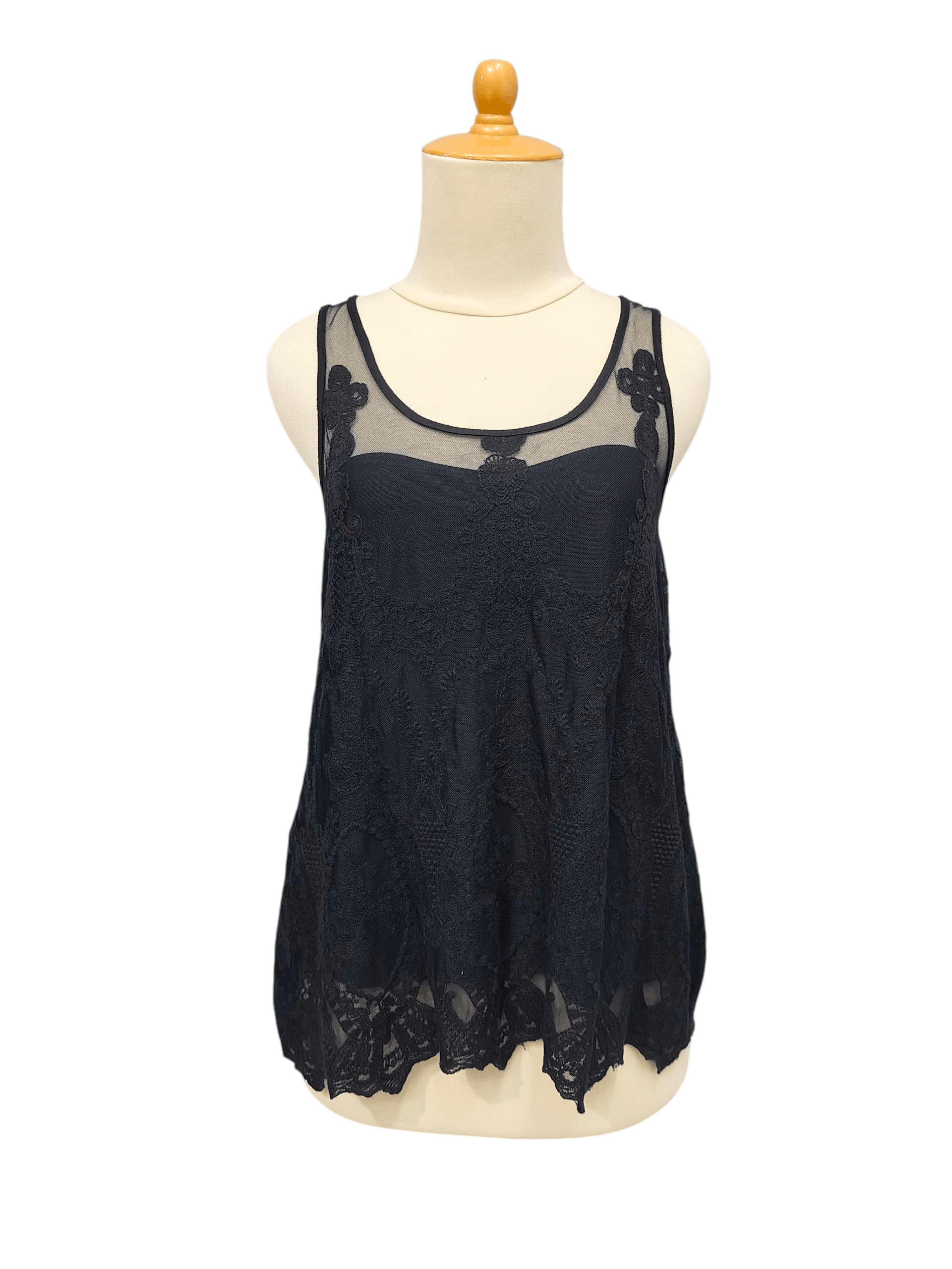 MOUSSY Moussy🇯🇵Gothic Mori Sheer Floral Lace Mesh Top Size M / US 6-8 / IT 42-44 - 1 Thumbnail