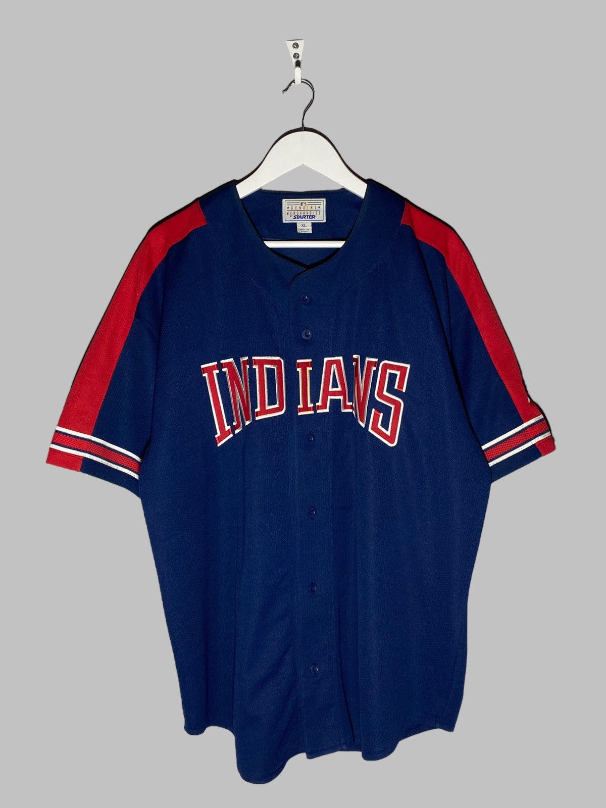 Starter Vintage Starter Cleveland Indians Baseball Jersey Button Up Size US XL / EU 56 / 4 - 1 Thumbnail