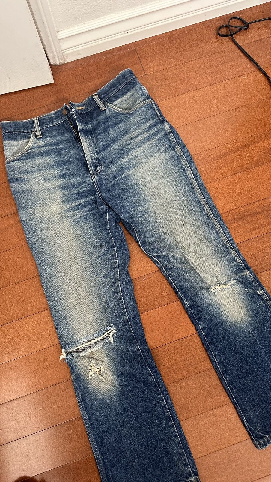 Rustler × Vintage Rustler Distressed Faded Flare jeans Size US 32 / EU 48 - 2 Thumbnail
