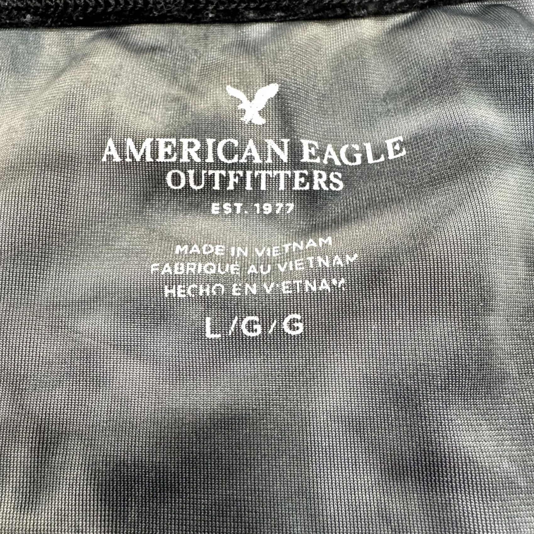 American Eagle Outfitters American Eagle Outfitters Shirt Tee Gray Green Velvet Tie Dye Cropped L Women’s Short Sleeve Stretch Polyester CPO Womens Size L / US 10 / IT 46 - 4 Thumbnail