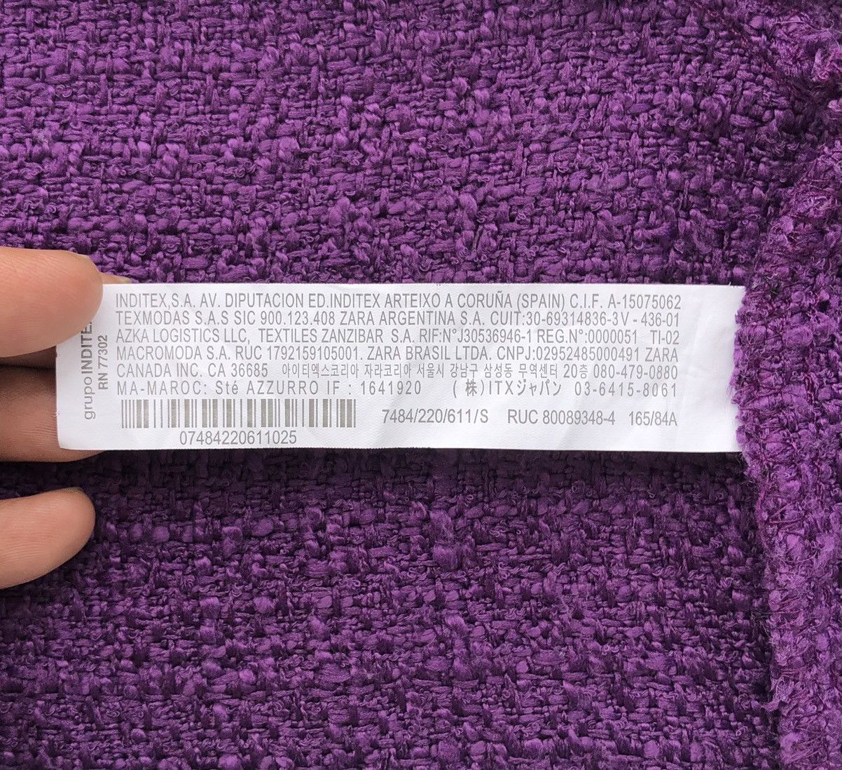 Zara Zara Cropped Tweed Purple Jacket Size S / US 4 / IT 40 - 13 Thumbnail