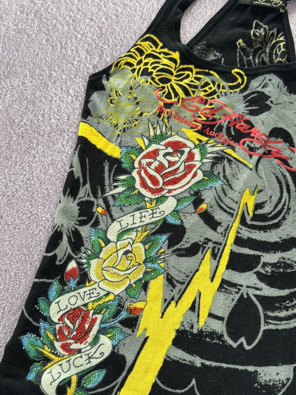 Ed Hardy Ed Hardy Y2K Wool Glamour Print Mini Dress With Rhinestones Size M / US 6-8 / IT 42-44 - 7 Thumbnail