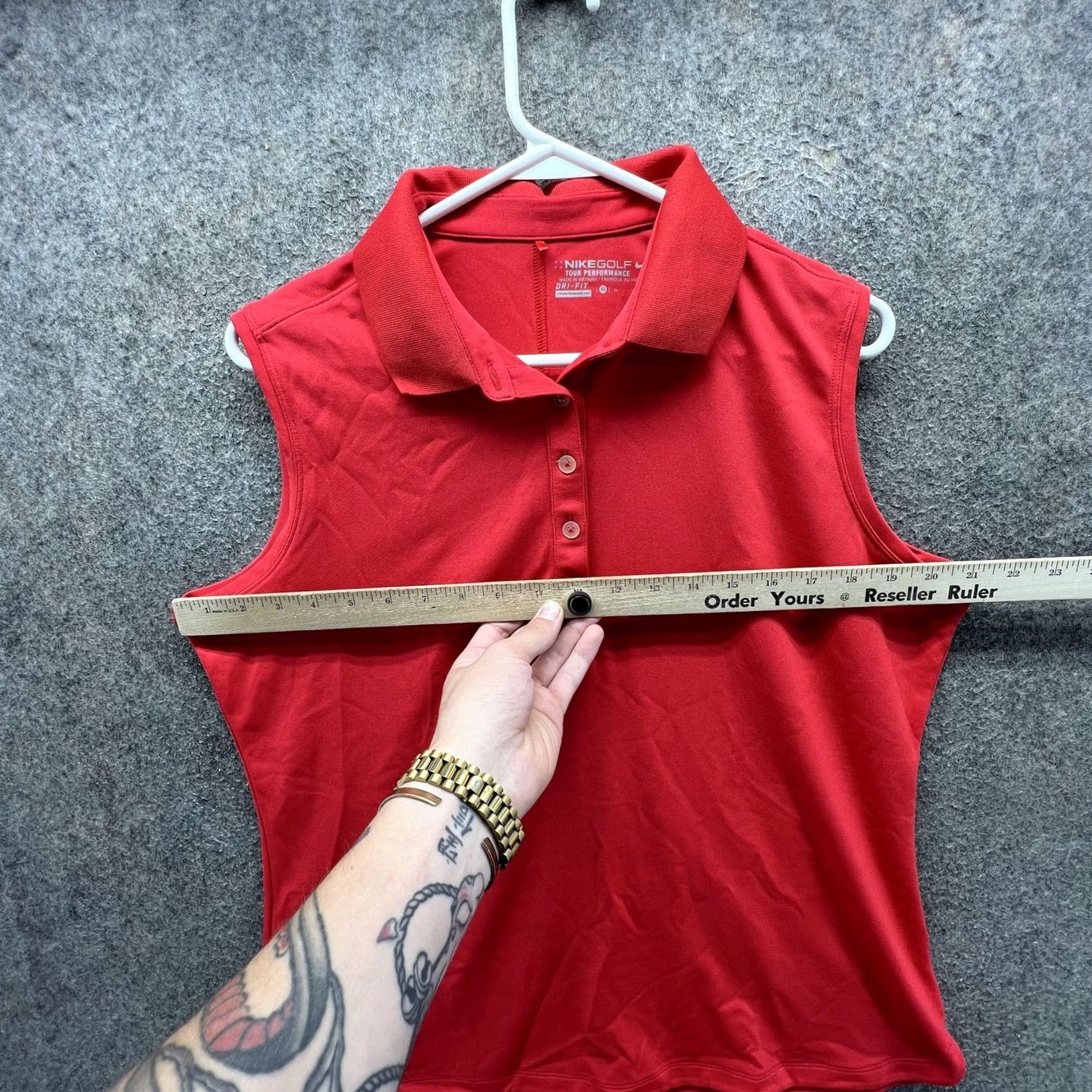 Nike Nike Golf Dri-FIT Polo Shirt Womens XL Red Sleeveless Golf Top 508293-694 Size XL / US 12-14 / IT 48-50 - 6 Thumbnail