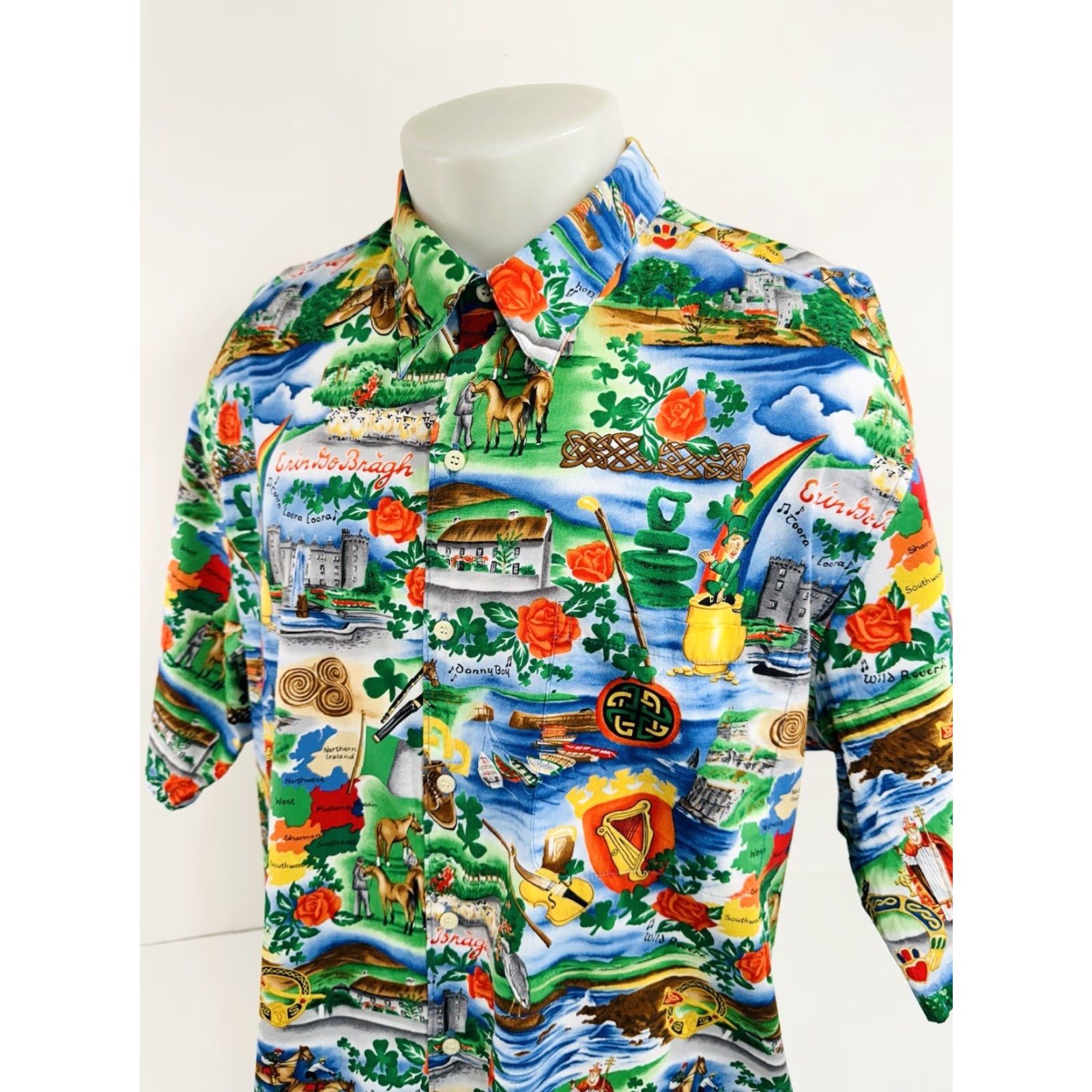 Reyn Spooner REYN SPOONER Shirt Hawaii Irish Blarney Erin Go Bragh DANNY BOY Multicolor 2XL Short Sleeve Button-Up Mens Size US XXL / EU 58 / 5 - 4 Thumbnail