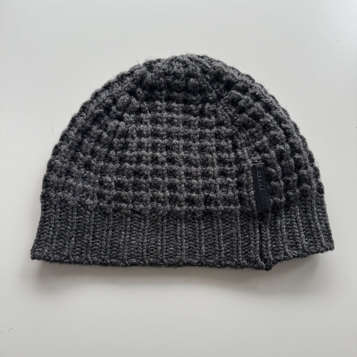 Prada Prada Cashmere Wool Beanie Leather Patch Size ONE SIZE - 1 Thumbnail