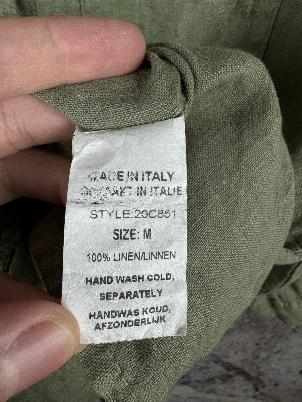 Other Women’s Francesca Bettini Linen Button-Up Blouse Olive Green Size M / US 6-8 / IT 42-44 - 6 Thumbnail
