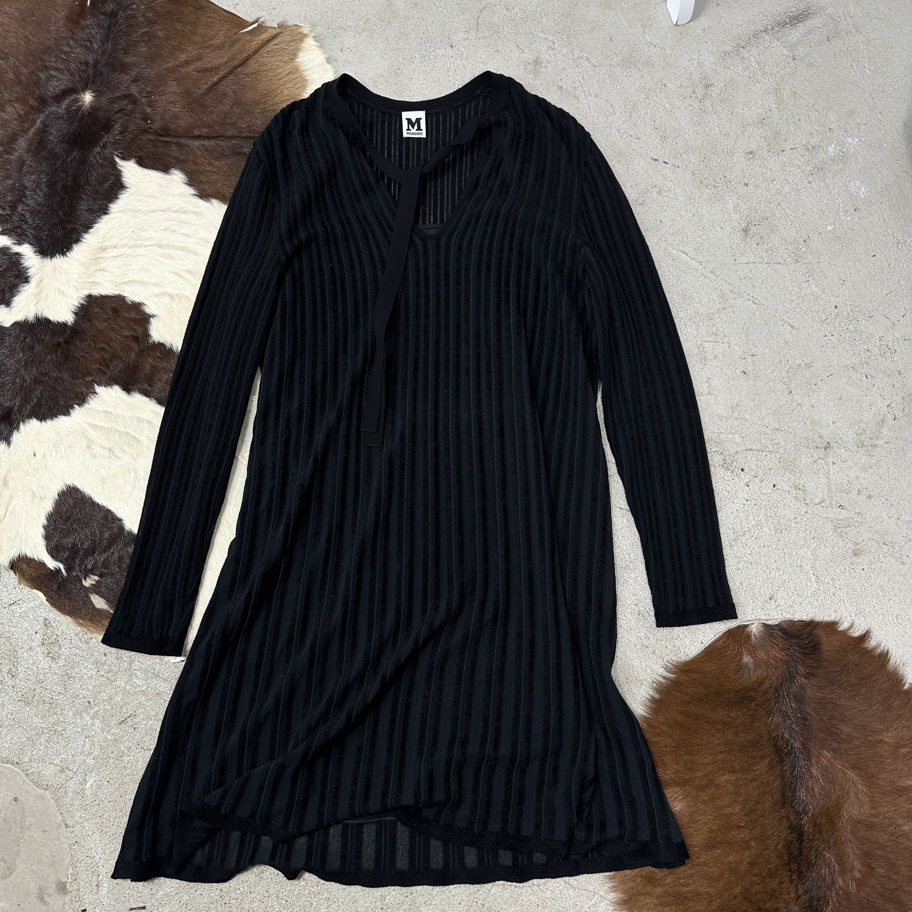 Missoni Vintage Avant Garde Striped Maxi Layered Missoni Dress Y2K Size L / US 10 / IT 46 - 7 Thumbnail