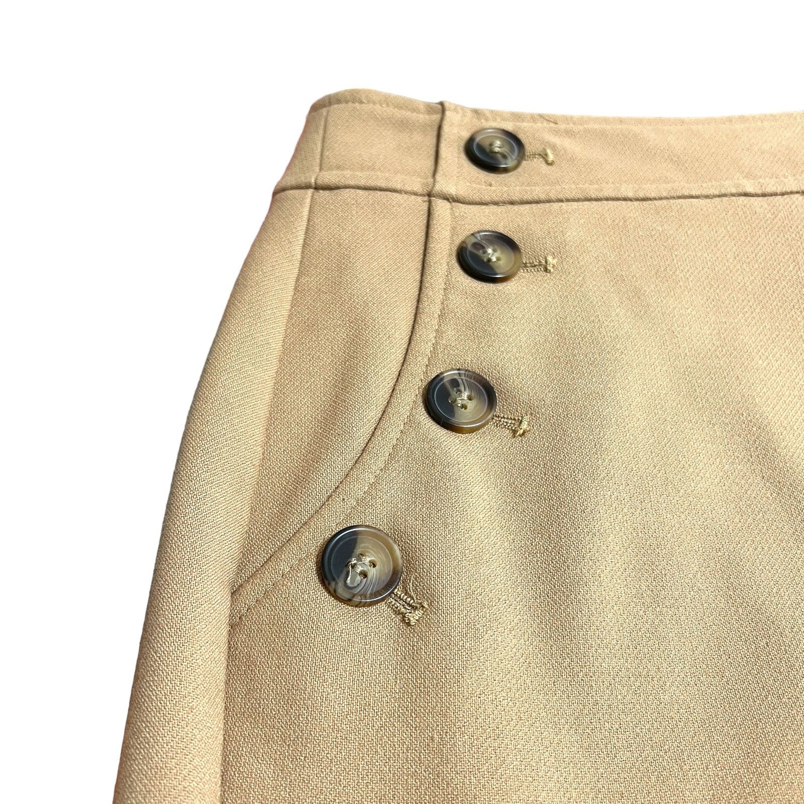 Loft Button Work Pocket Zipper Closure Back Slit A-Line Skirt Size 30" / US 8 / IT 44 - 9 Thumbnail