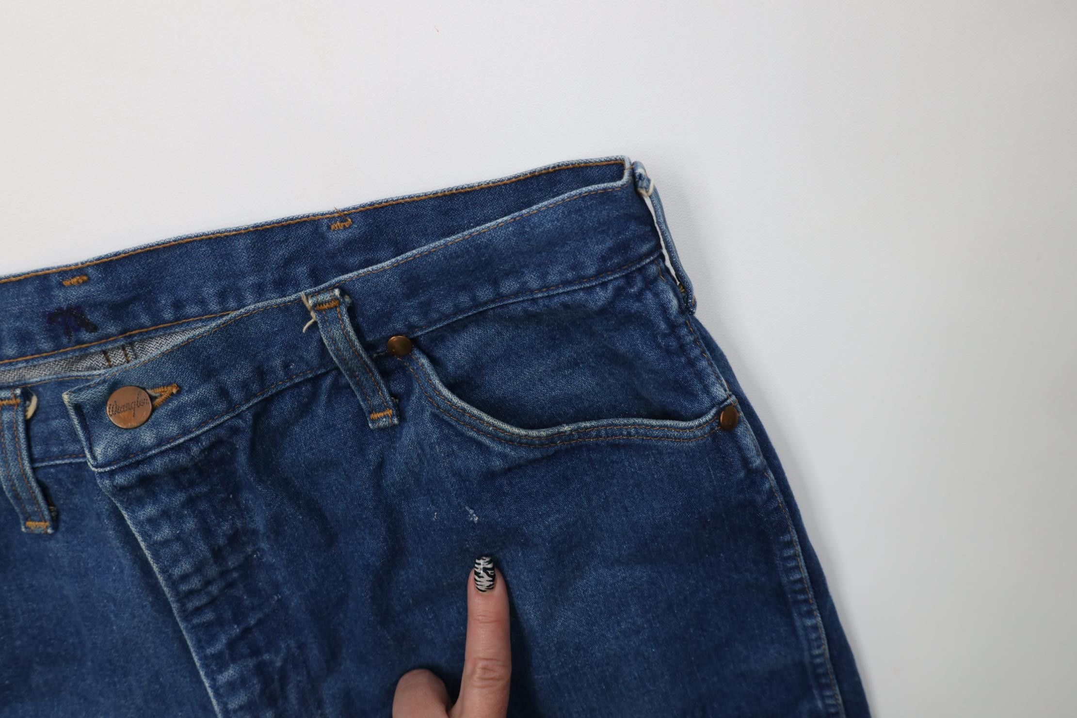 Wrangler Vintage 70s 80s Wrangler Flared Bootcut Denim Jeans USA Size US 38 / EU 54 - 8 Thumbnail