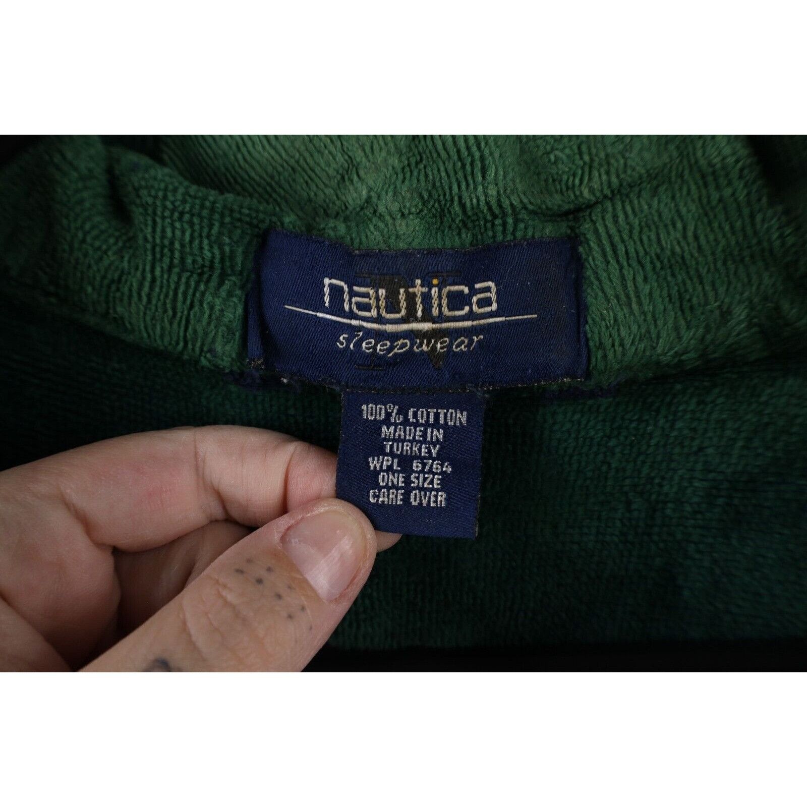 Nautica × Vintage Vintage 90s Nautica Distressed Terry Cloth Hooded Bath Robe Size US XL / EU 56 / 4 - 9 Thumbnail