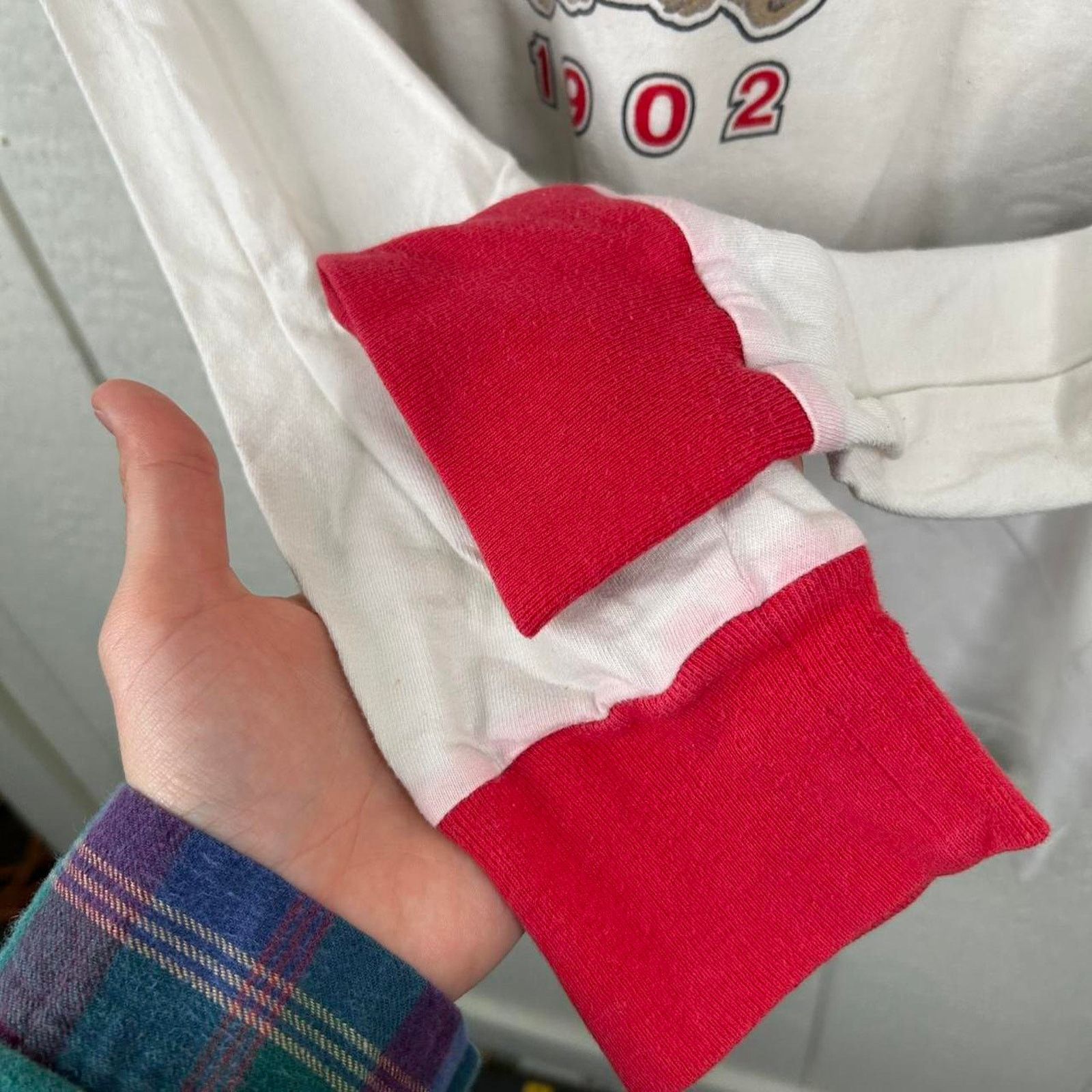 Other Vintage 90’s Teddy Bear Cream & Red Long Sleeve Size Small Size US S / EU 44-46 / 1 - 5 Thumbnail