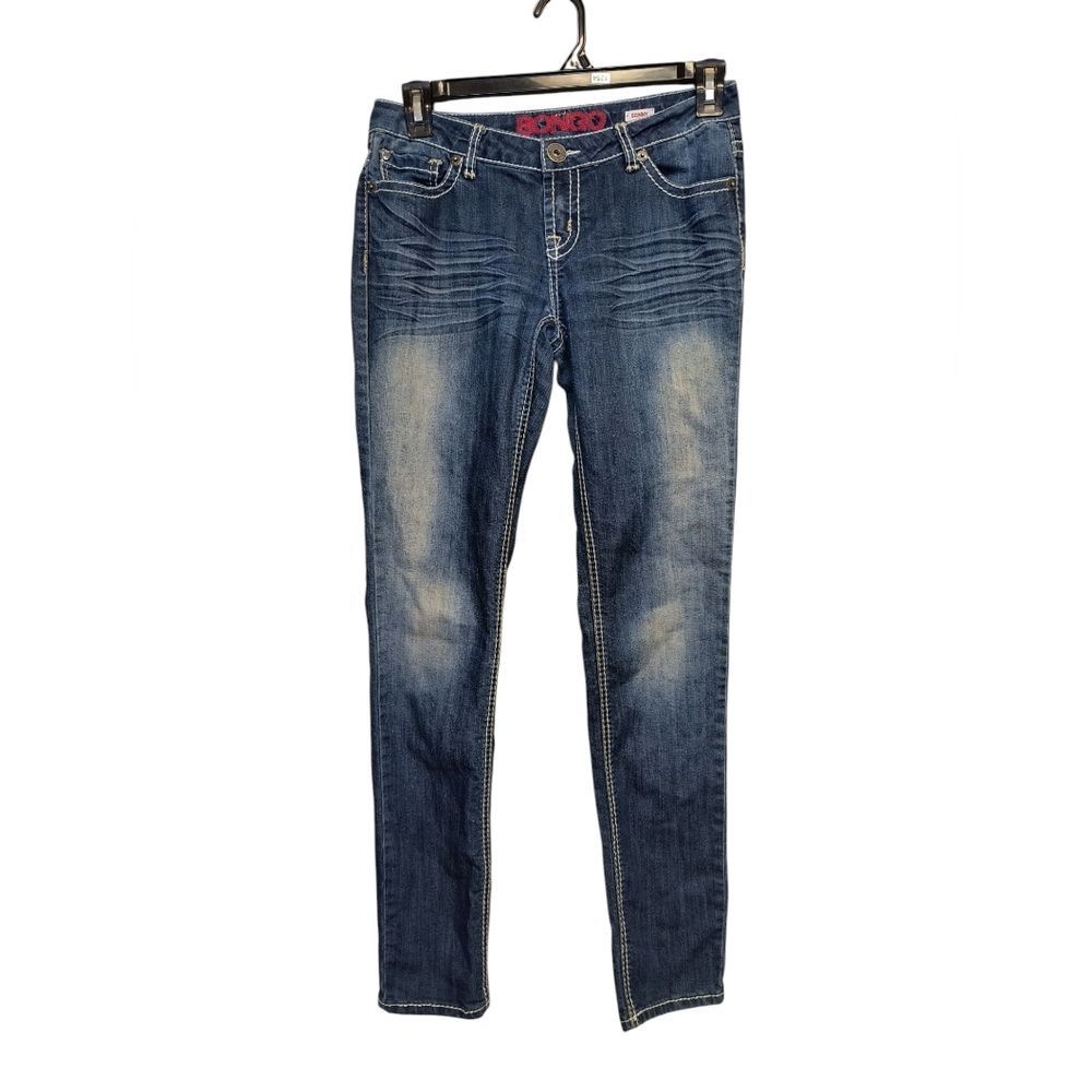 Other BONGO Blue Skinny Jeans with Whiskering Details Size 32" / US 10 / IT 46 - 1 Thumbnail