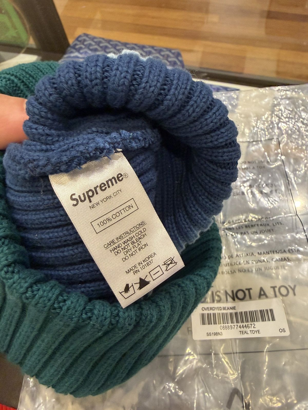 Supreme Supreme Overdyed Beanie - Blue Size ONE SIZE - 3 Thumbnail