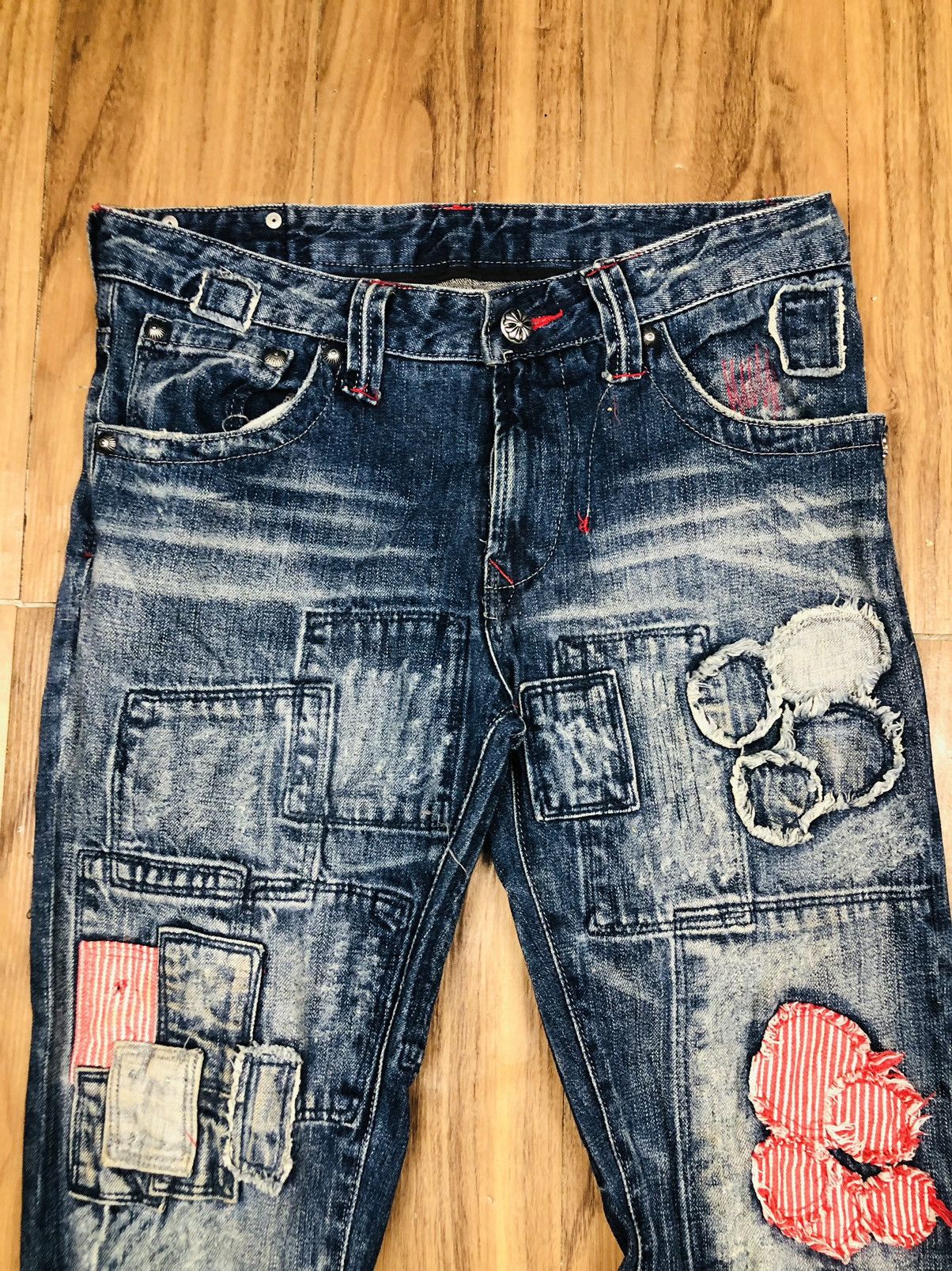 Other Ripped Patch Design Jeans (35) Size US 32 / EU 48 - 3 Thumbnail
