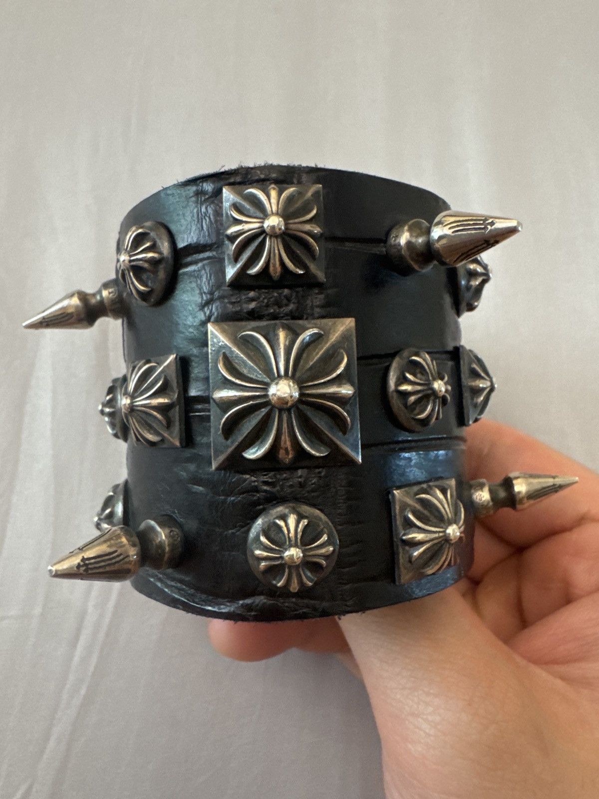 Chrome Hearts Crocodile skin Alligator Punk Stud Spike Bracelet Size ONE SIZE - 5 Thumbnail
