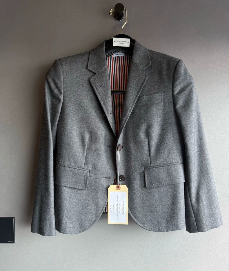 Thom Browne Thom Browne Grey Tailored Blazer with Stripes-dmc Size US M / EU 48-50 / 2 - 1 Thumbnail