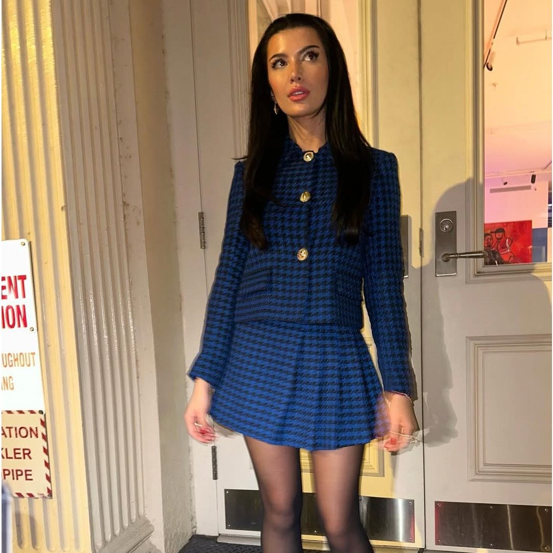 Zara ZARA Houndstooth Blazer + Skort Set NWT L Size L / US 10 / IT 46 - 19 Thumbnail