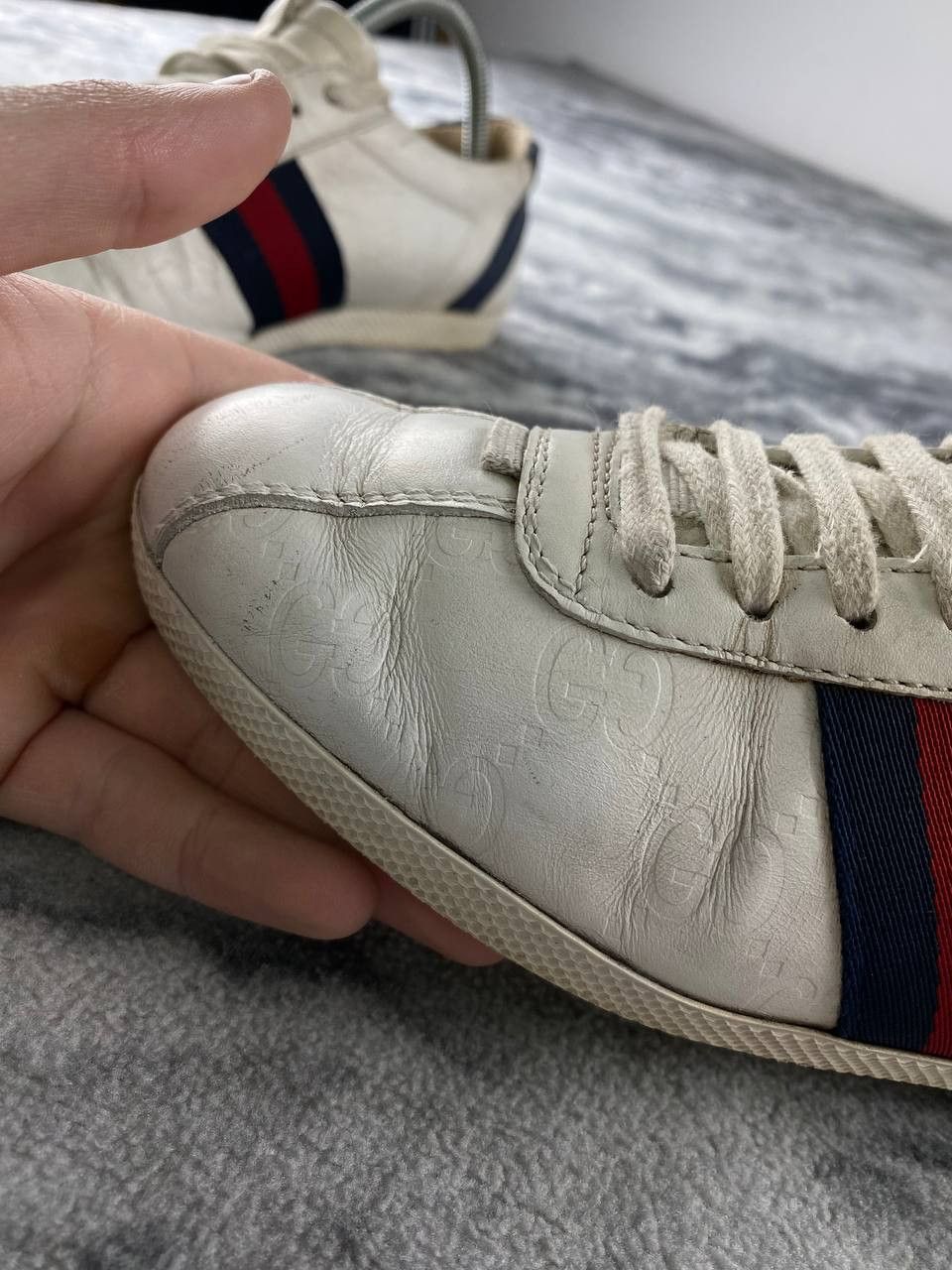 Gucci Gucci Ace Leather GG Sneaker Women Size 35 White Size US 5 / IT 35 - 16 Thumbnail