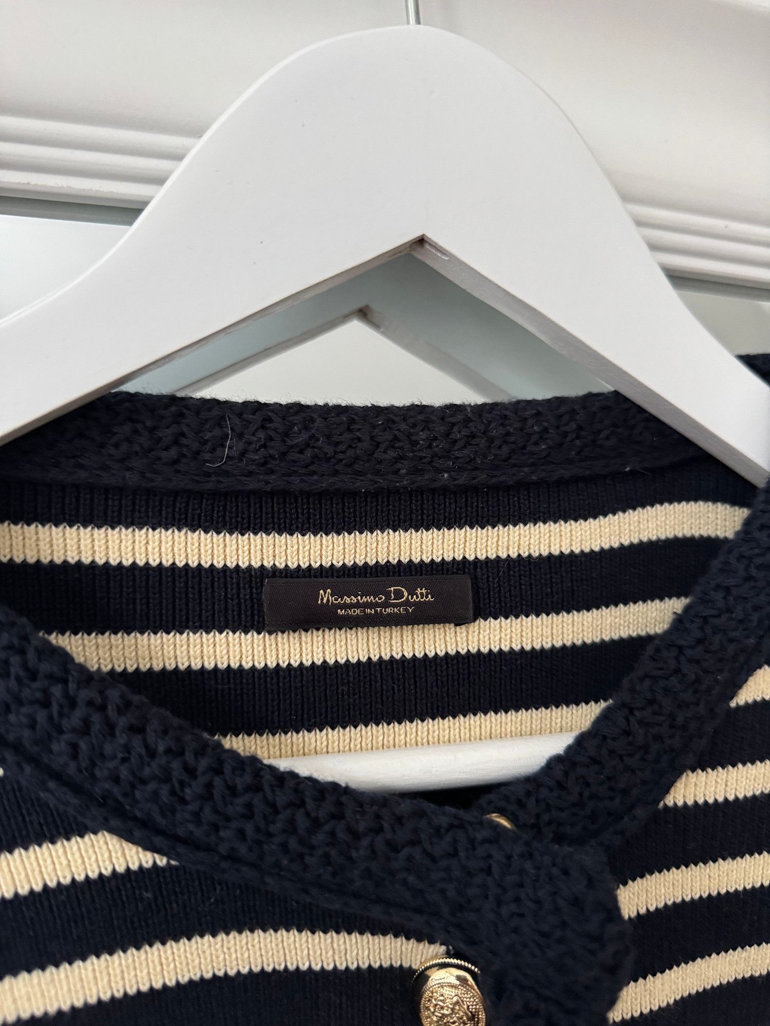 Massimo Dutti striped jacket cardigan massimo dutti viral navy beige Size M / US 6-8 / IT 42-44 - 5 Thumbnail