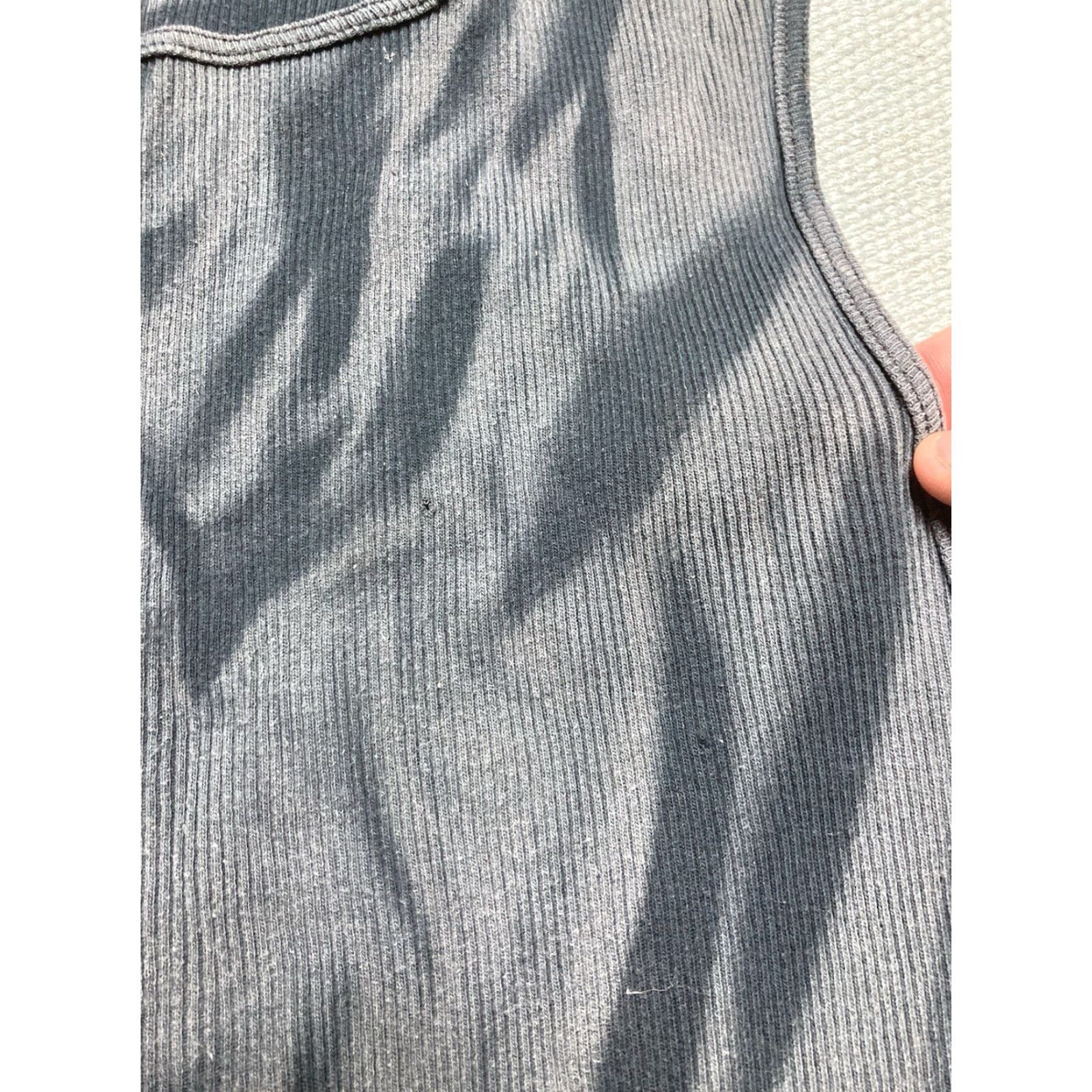 Fruit Of The Loom Fruit of the Loom ribbed tank top beater shirt faded black cotton soft goth XL Men's T-Shirt Size US XL / EU 56 / 4 - 6 Thumbnail