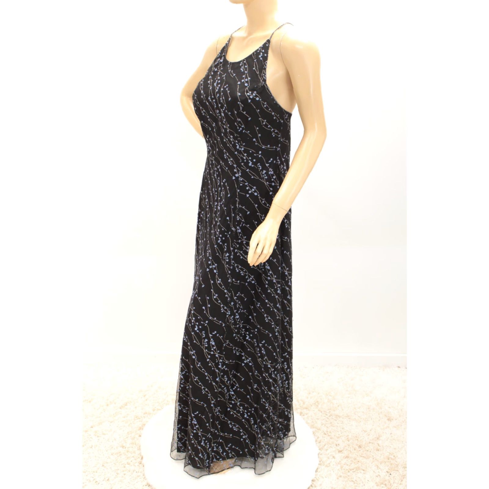 Adrianna Papell VINTAGE Adrianna Papell Evening Dress Women 16 Gown Whimsygoth Dark Fairy Ball Gown Sheath Long Black Floral 90s Goth Wedding Dress Mens? Women Size XXL / US 16-18 / IT 52-54 - 3 Thumbnail