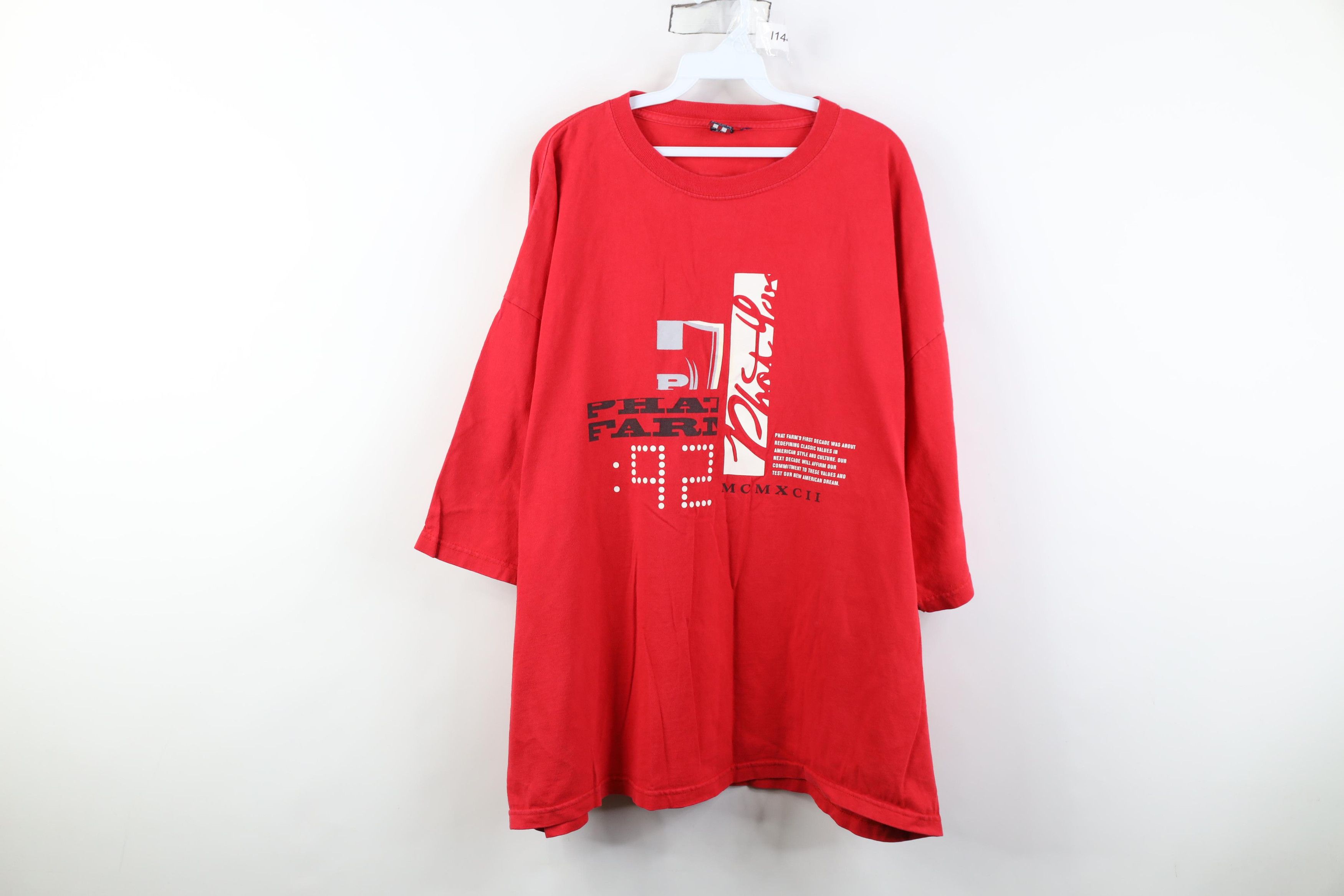 Phat Farm Vintage 90s Y2K Phat Farm Spell Baggy Fit T-Shirt Red Cotton Size US XXL / EU 58 / 5 - 1 Thumbnail