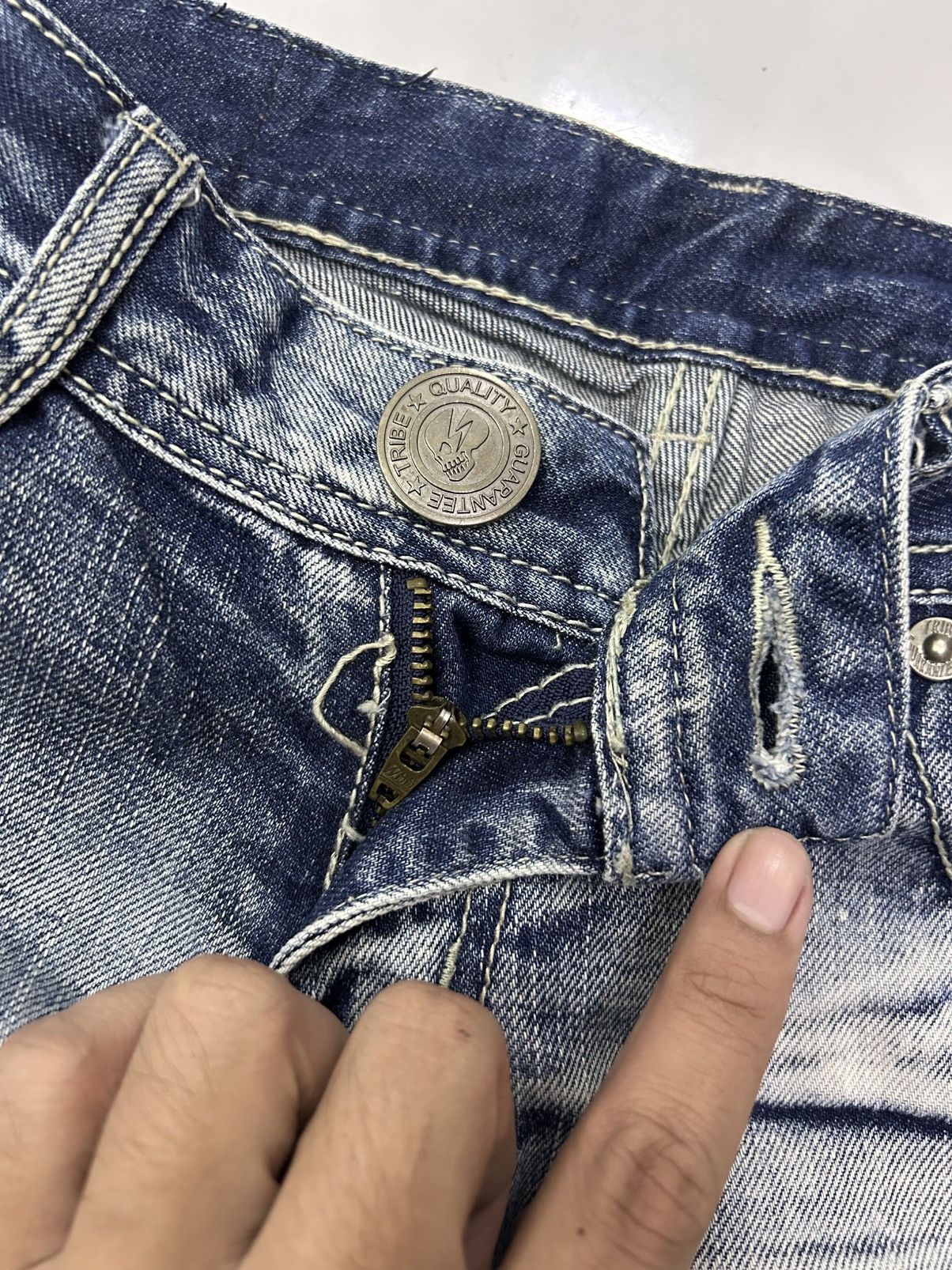 Japanese Brand × Vintage Vintage Japanese Denim Sp Ray Blue Wash Distressed Jeans Size US 30 / EU 46 - 12 Thumbnail