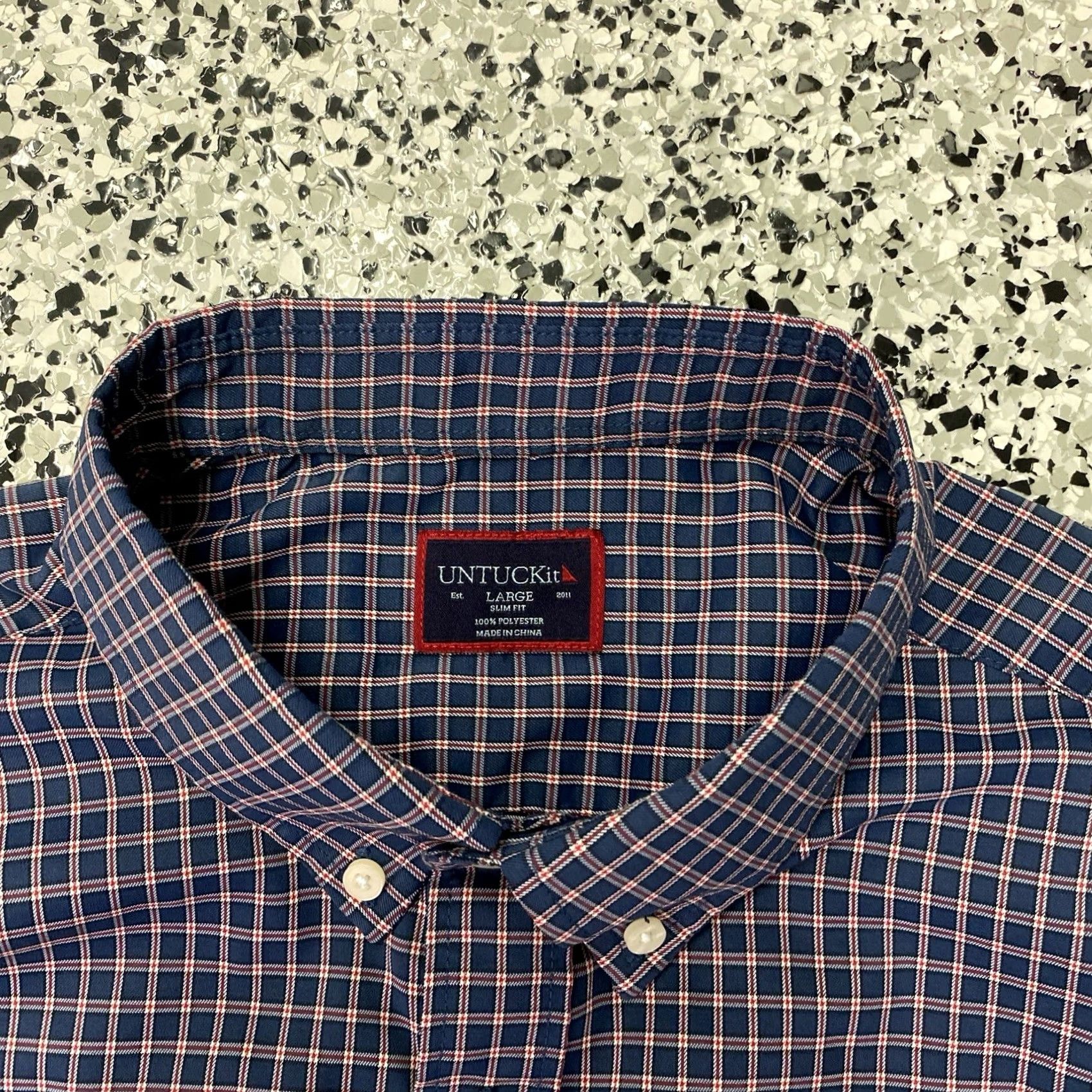 UNTUCKit UNTUCKit Shirt Mens L Blue Red Plaid Slim Fit Salice Button Down Long Sleeve Size US XXL / EU 58 / 5 - 2 Thumbnail