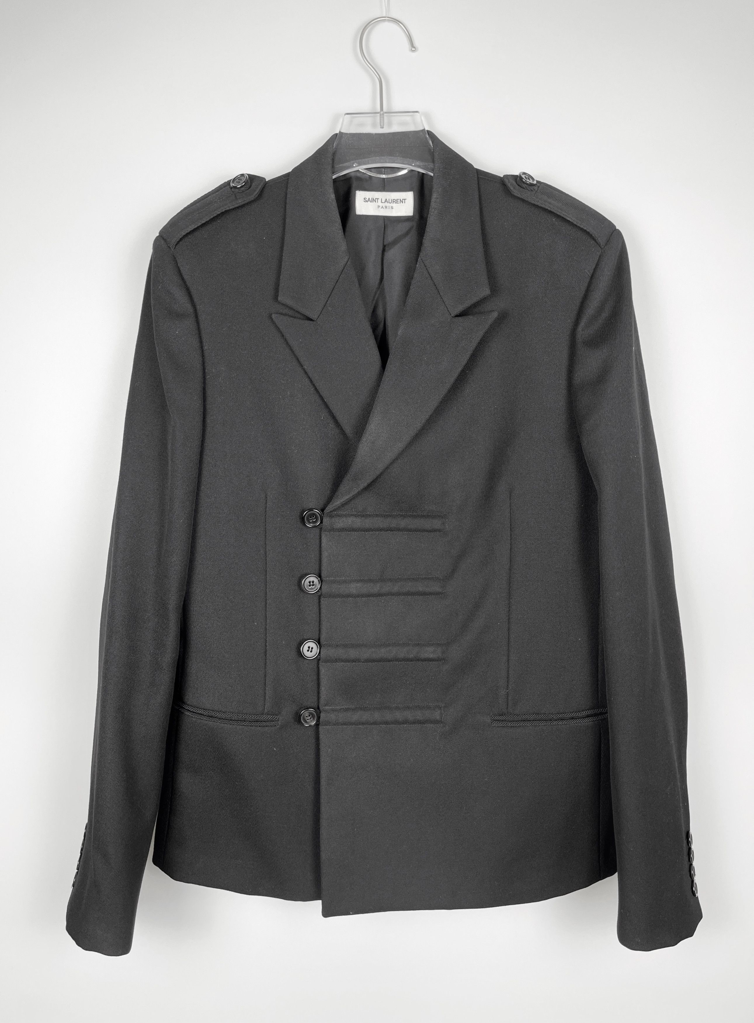 image of Saint Laurent Paris 2017 Officer Jacket in Black, Men's (Size Large)