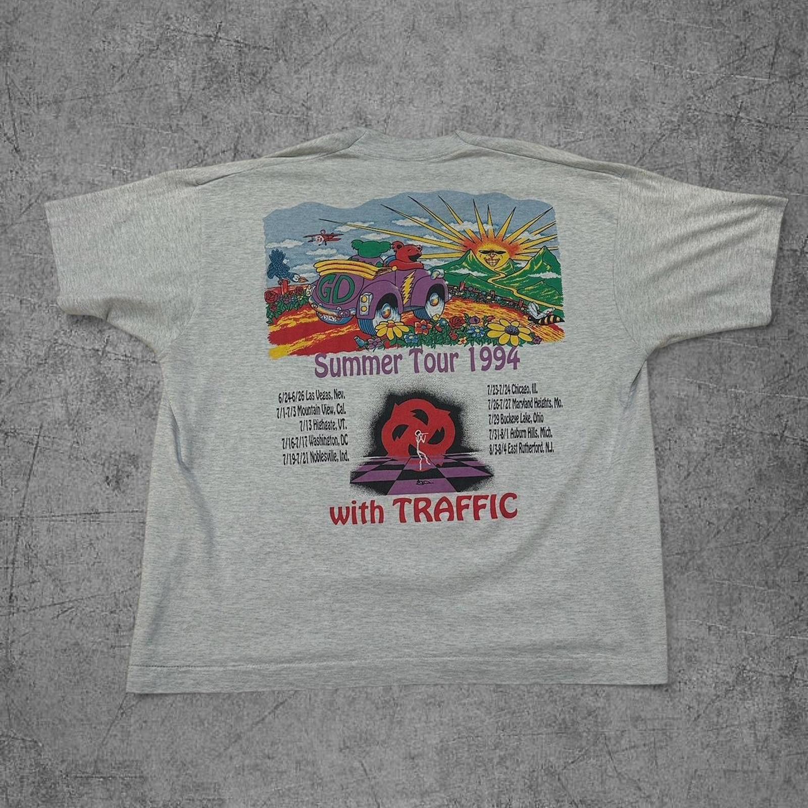 Grateful Dead Vintage 1994 Grateful Dead Tour Tee ‘with traffic’ Size US XL / EU 56 / 4 - 2 Thumbnail