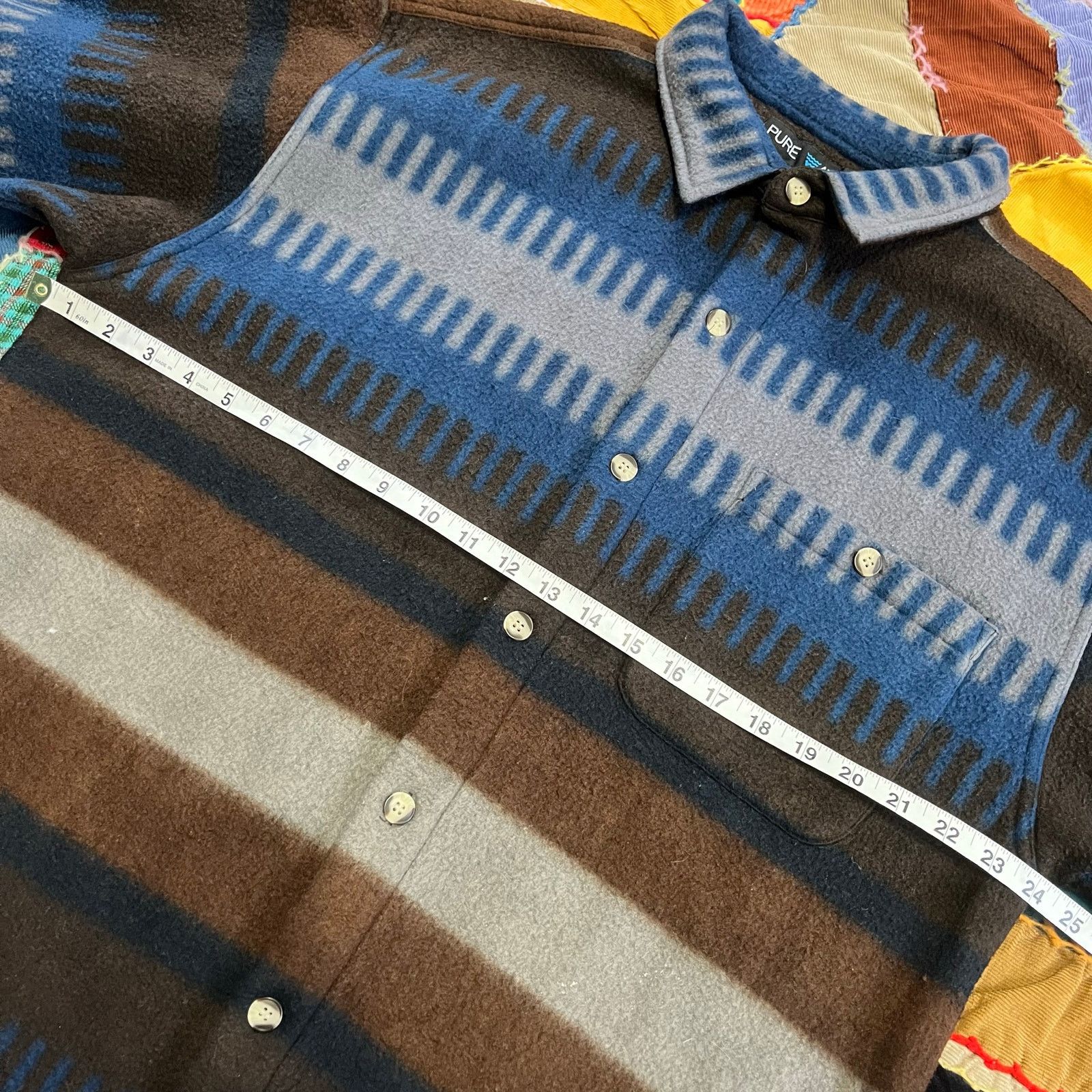 Other Pure Water Brown/Blue/White Bulky Striped Thick Flannel XL Size US XL / EU 56 / 4 - 6 Thumbnail