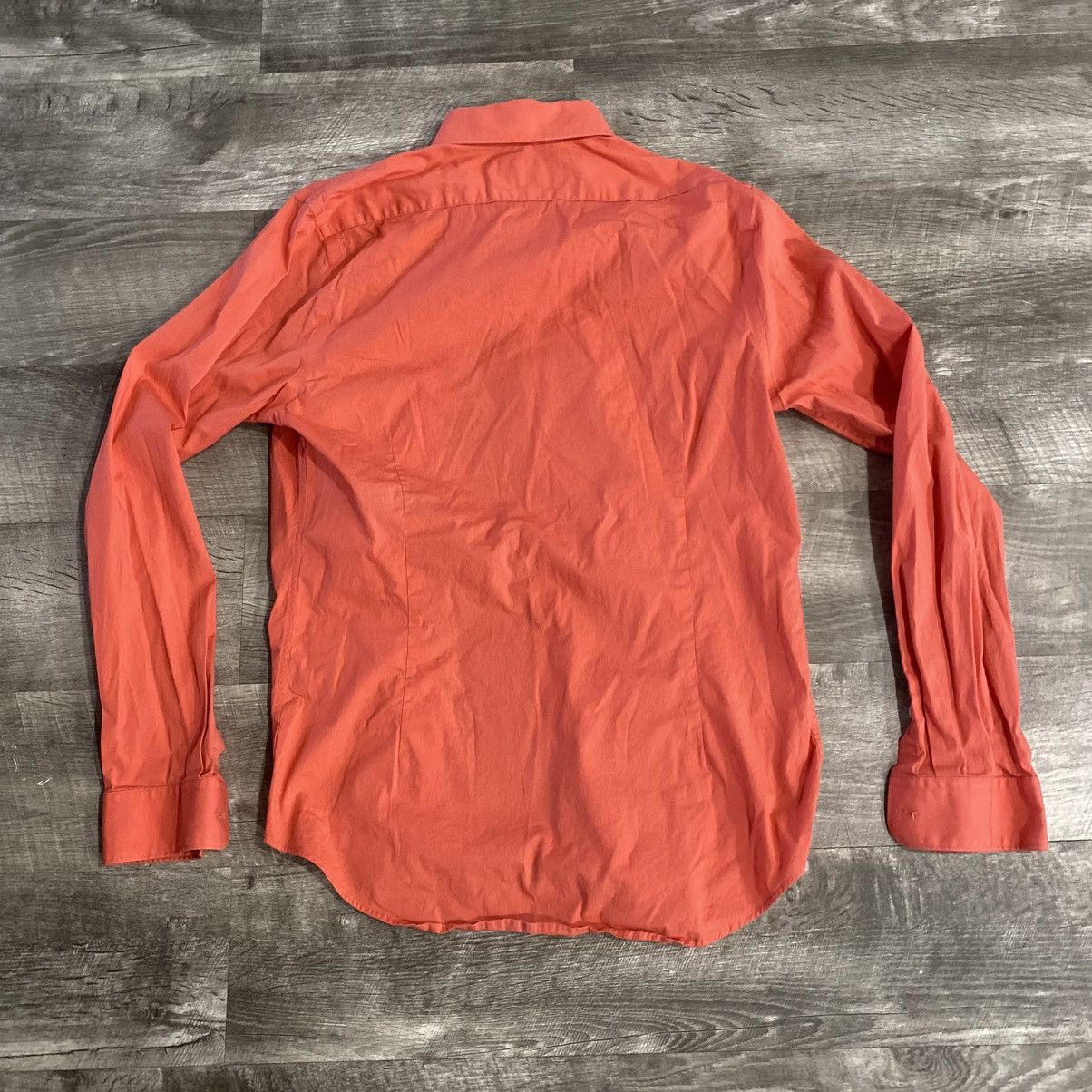 Express Express button up Men size medium 15-15 1/2 (Peach, 2014) Size US M / EU 48-50 / 2 - 2 Thumbnail