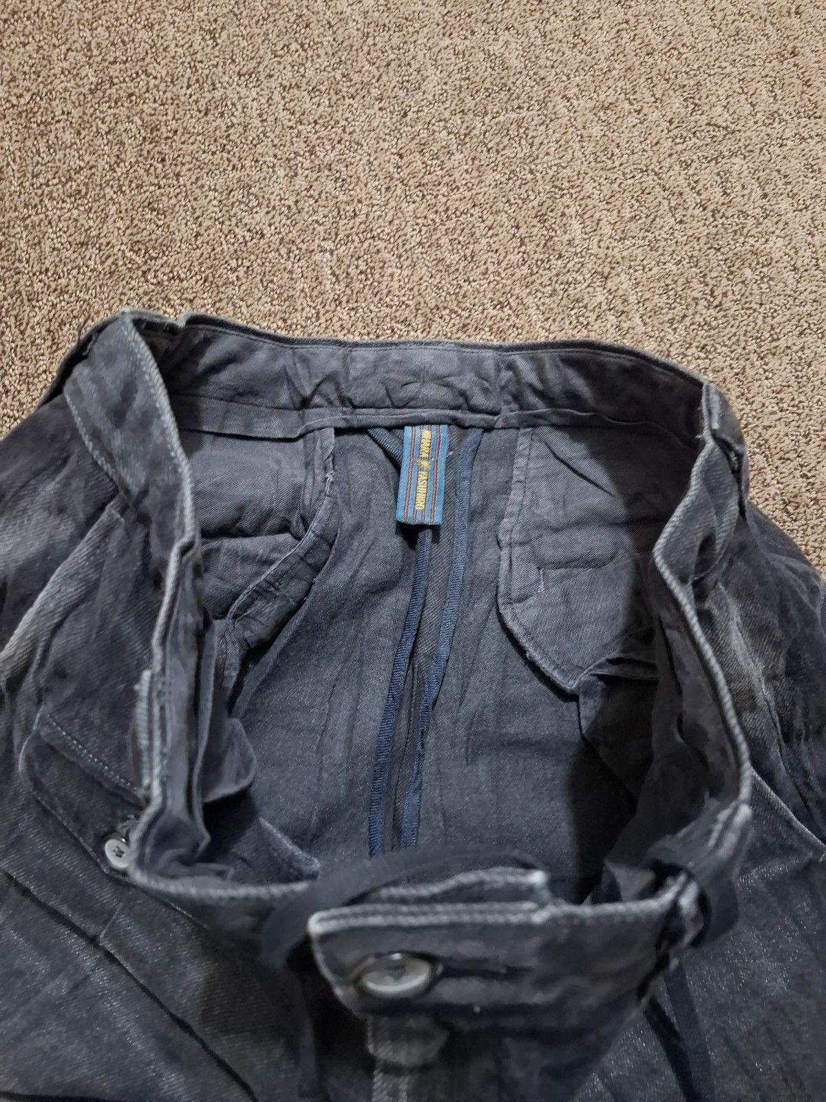 Maison MIHARA YASUHIRO MAISON MIHARA YASUHIRO Damaged Repair Hybrid Denim Trousers Size US 35 - 3 Thumbnail