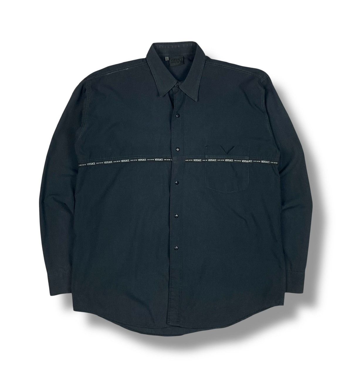 Versace Jeans Couture Vintage 90s Versace Jeans Couture Pocket Button Up Shirt Size US XL / EU 56 / 4 - 1 Thumbnail