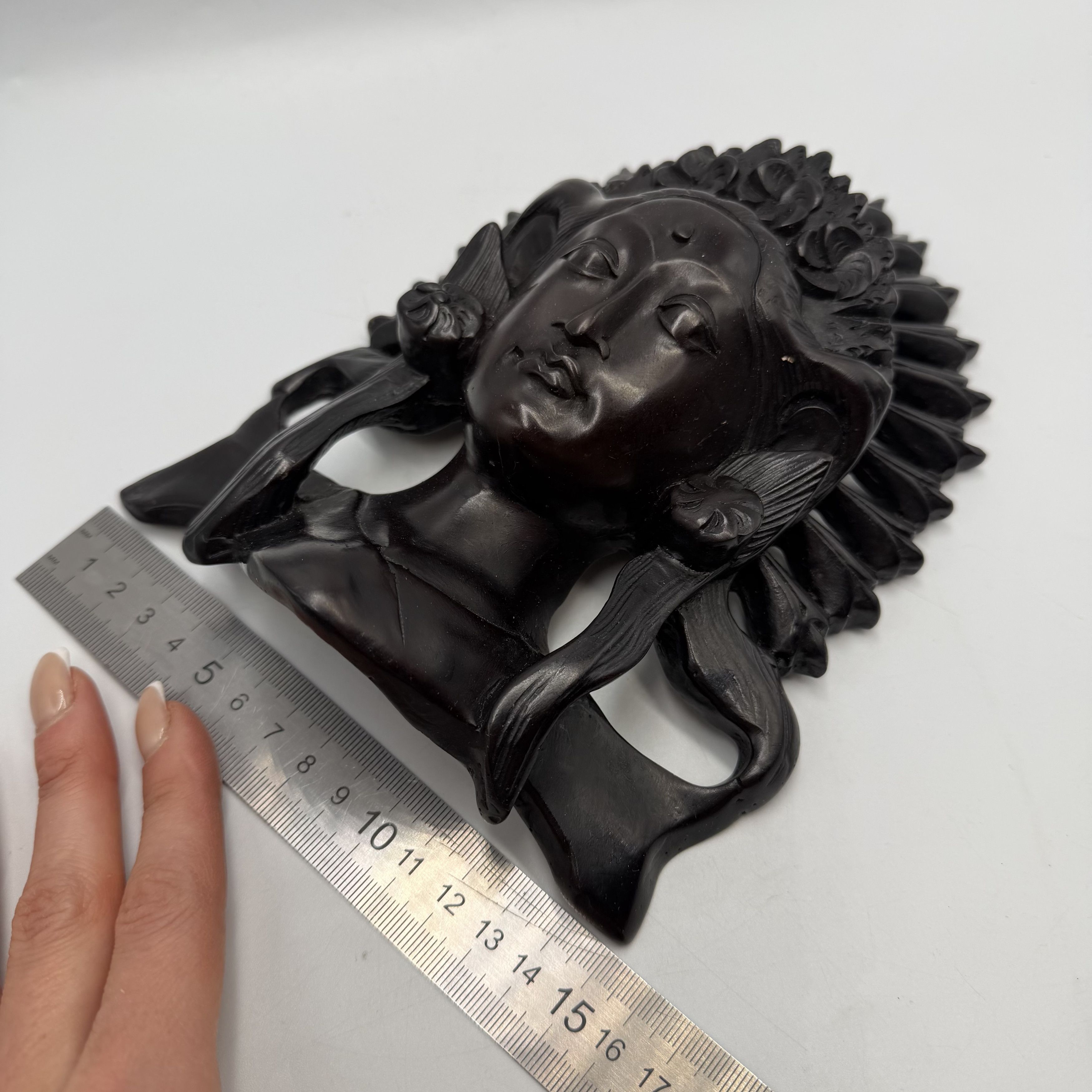 Vintage Vintage Indonesian Ebony Wood Dancer Wall Mask Hand Carved Size ONE SIZE - 8 Thumbnail