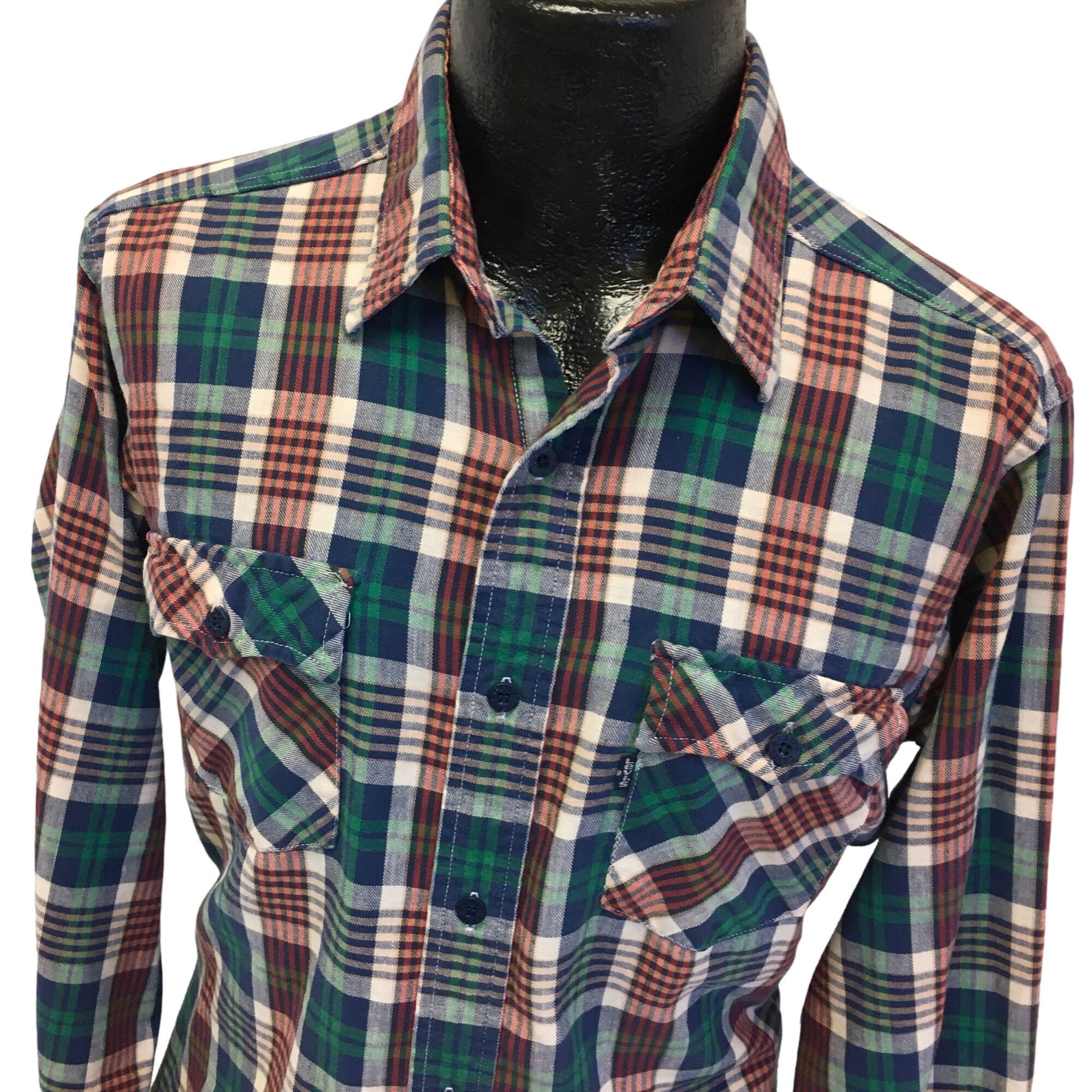Levi's Vtg Levi's Blue PLAID Button Down Work Chore Casual Shirt Size US L / EU 52-54 / 3 - 1 Thumbnail