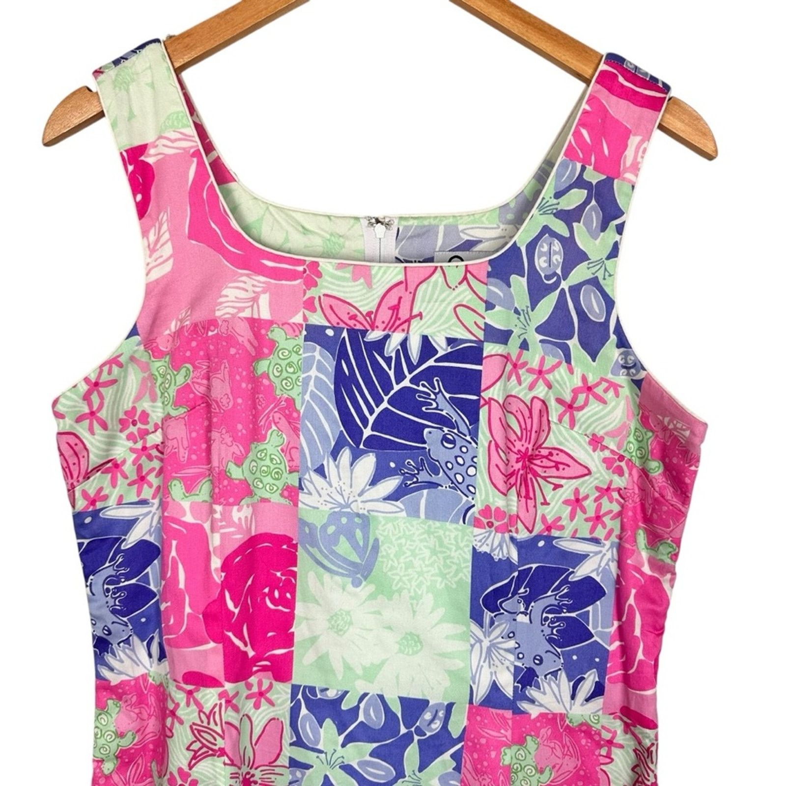 Lilly Pulitzer Lilly Pulitzer Cocktail Dress Floral Turtle Patchwork 10 Size L / US 10 / IT 46 - 5 Thumbnail