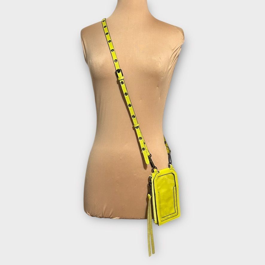 Aimee Kestenberg Leather Phone Crossbody Bag Neon Brat Yell in Yellow, Women's